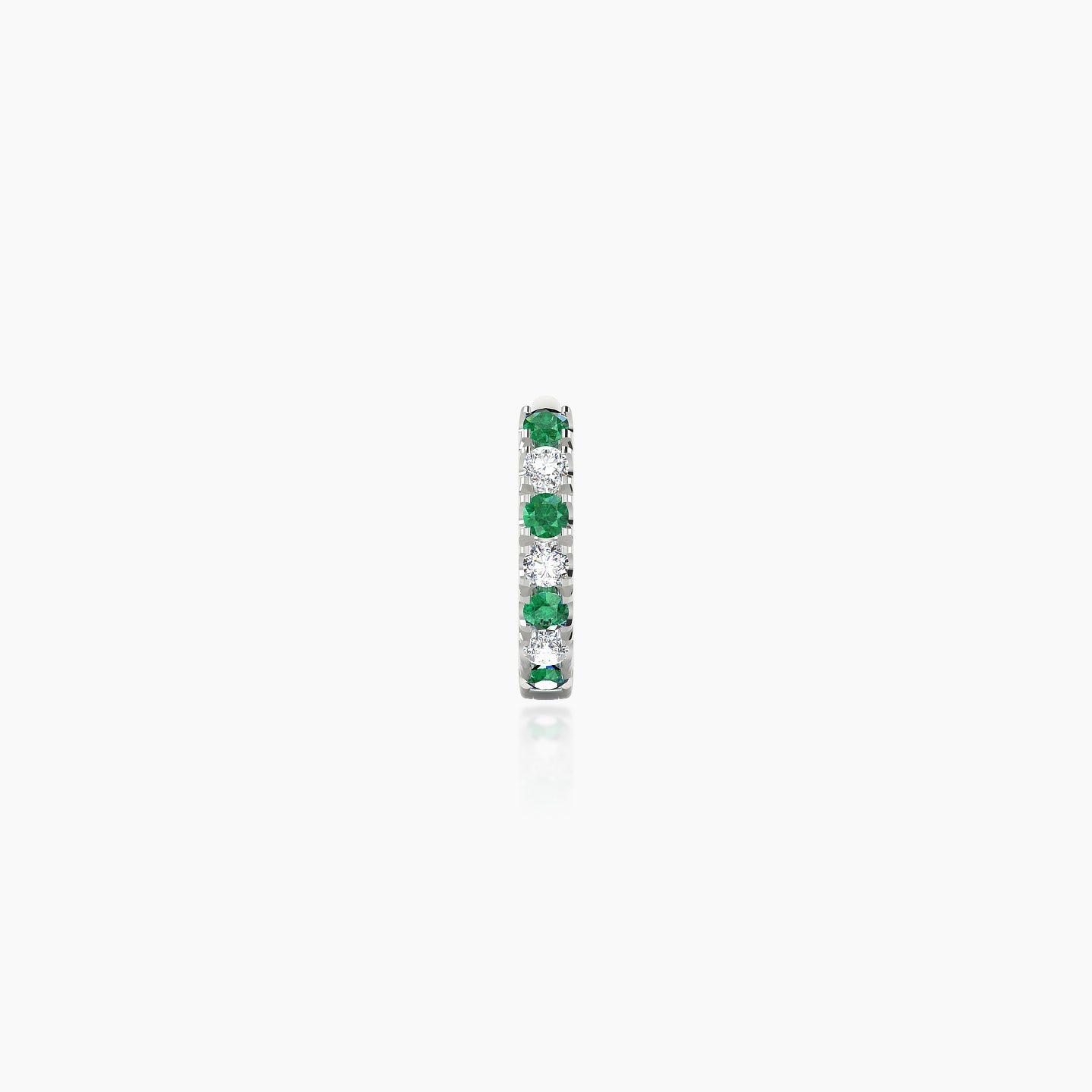 Terra | 18k White Gold 5 mm Emerald & Diamond Hoop Piercing