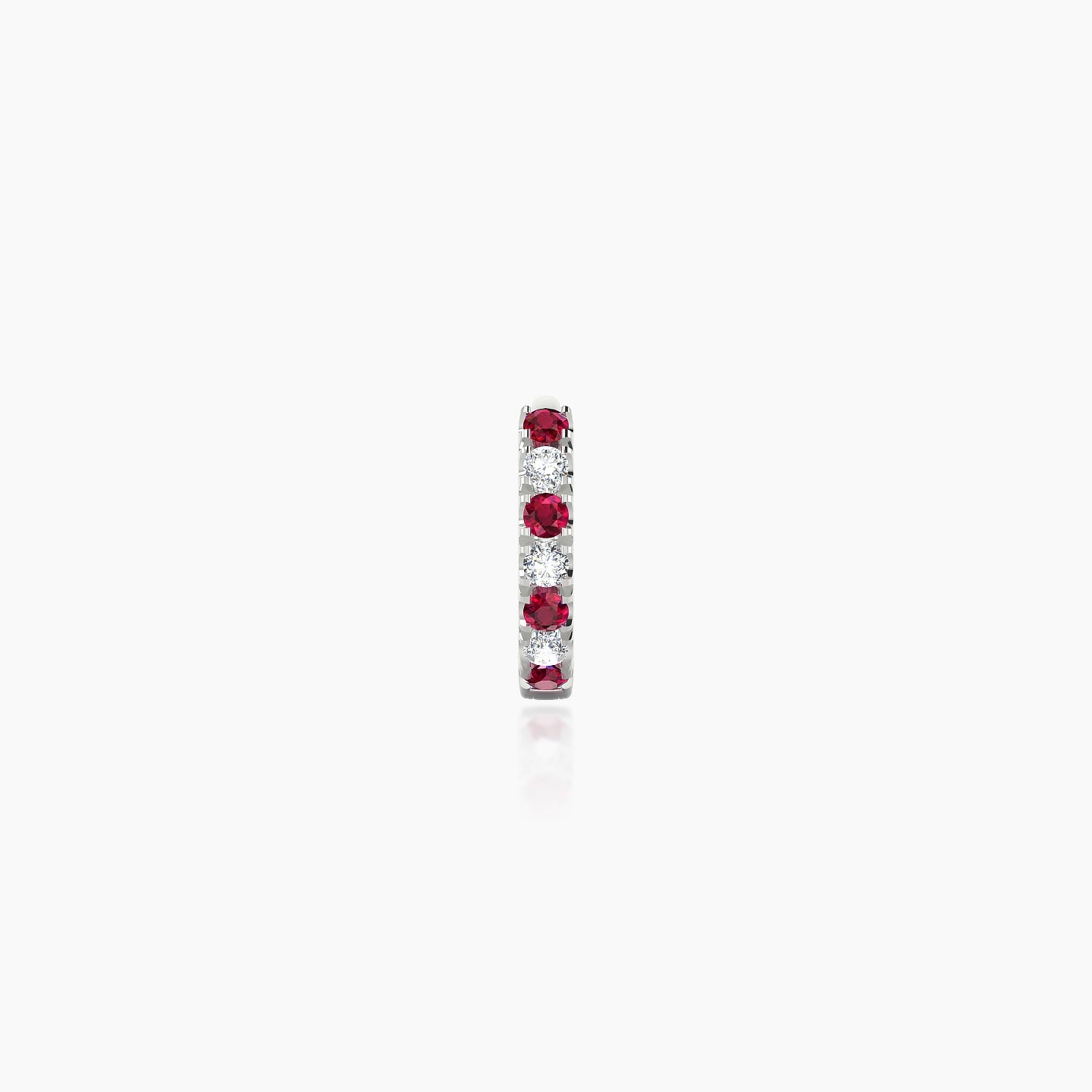 Terra | 18k White Gold 5 mm Ruby & Diamond Hoop Piercing