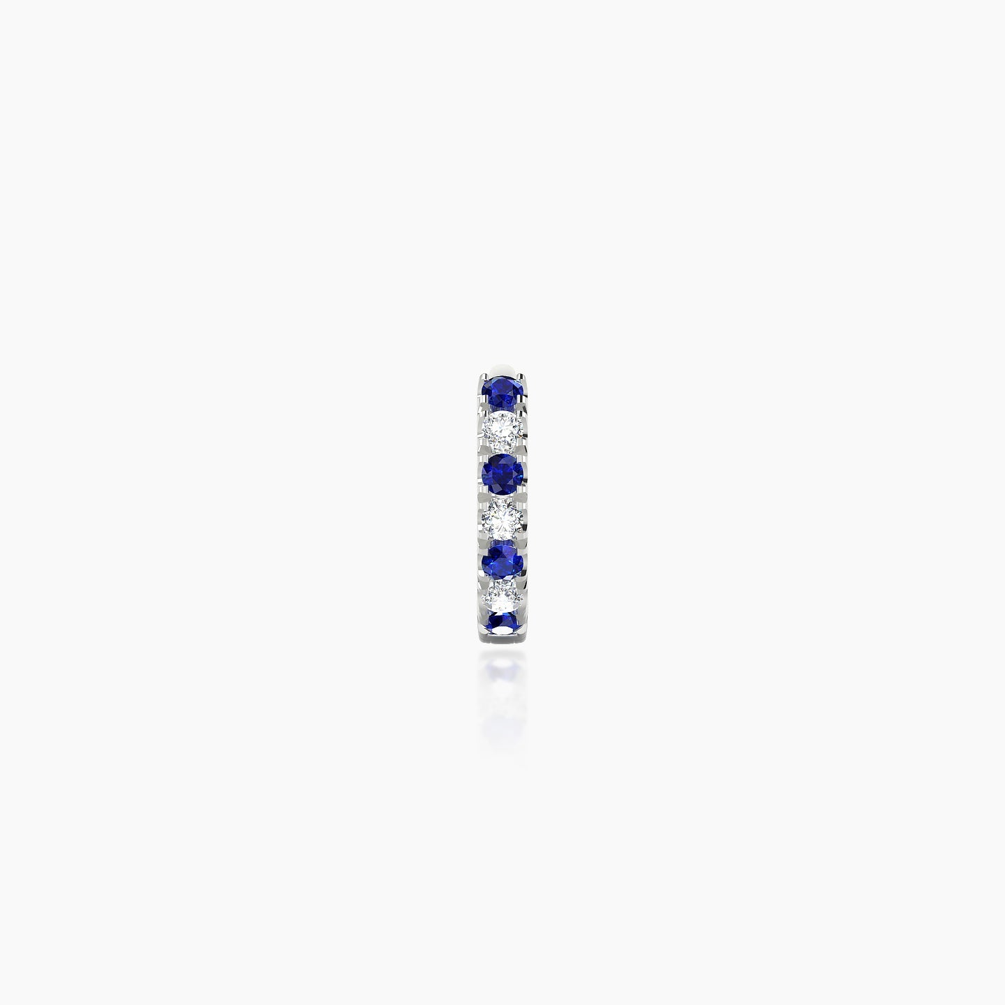 Terra | 18k White Gold 5 mm Sapphire & Diamond Hoop Piercing