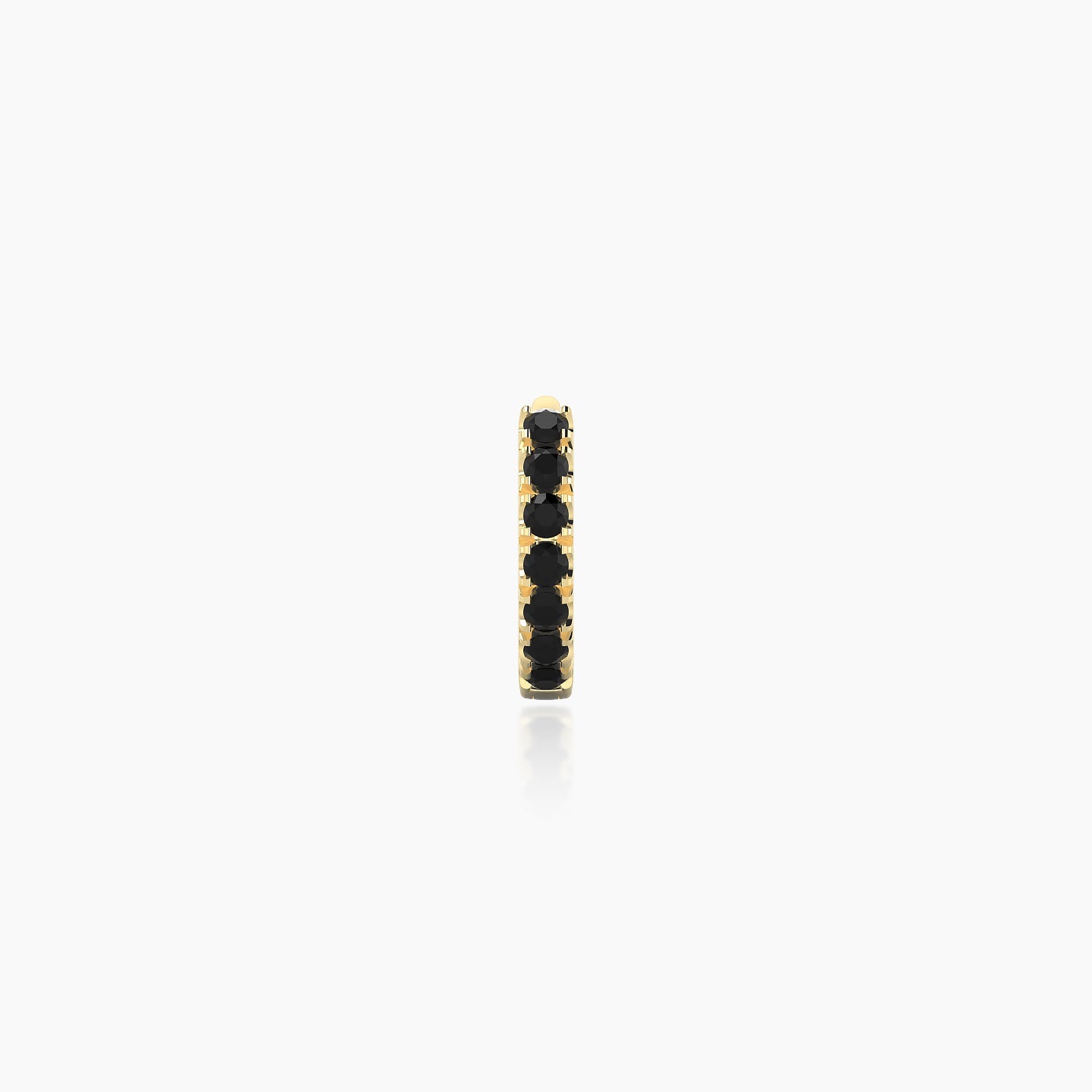 Terra | 18k Yellow Gold 5 mm Black Diamond Hoop Piercing