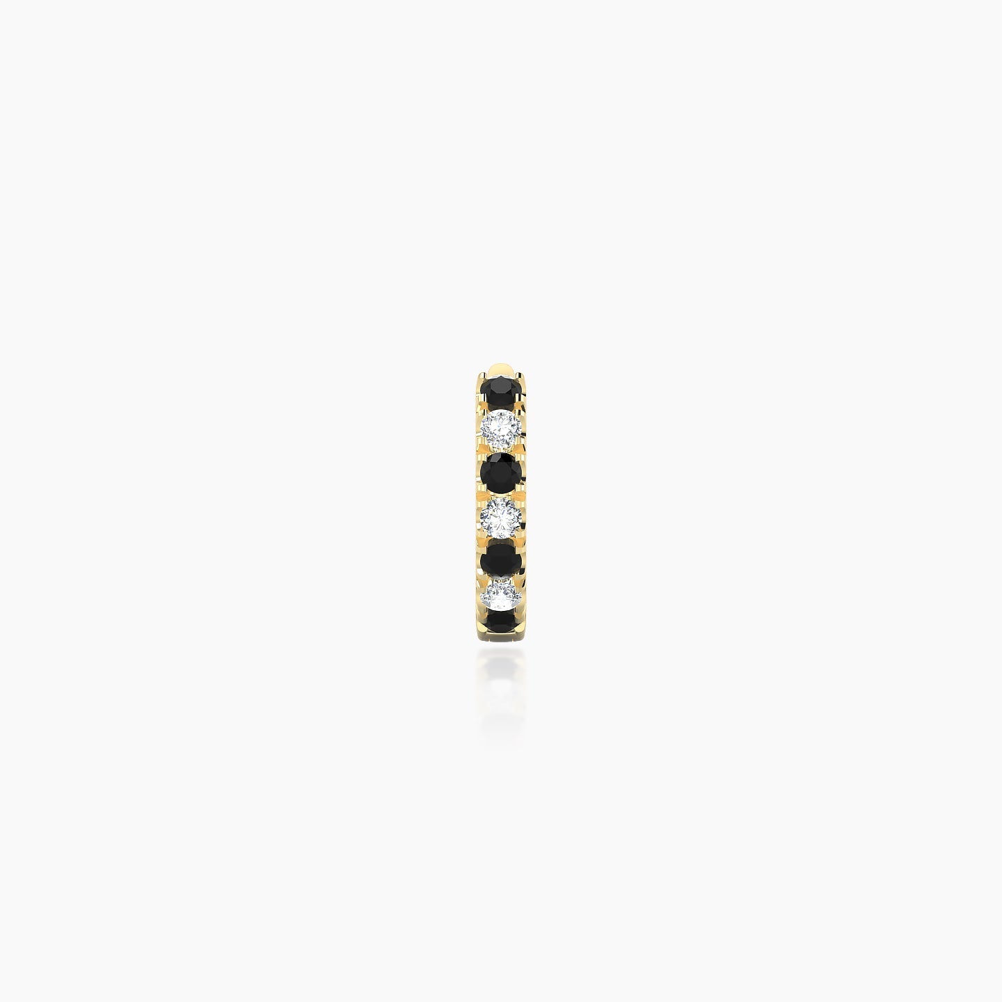 Terra | 18k Yellow Gold 5 mm Black Diamond & Diamond Hoop Piercing