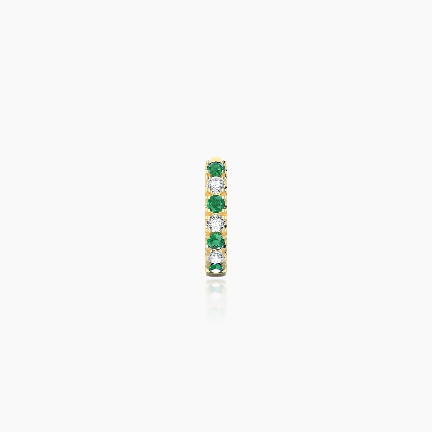 Terra | 18k Yellow Gold 5 mm Emerald & Diamond Hoop Piercing