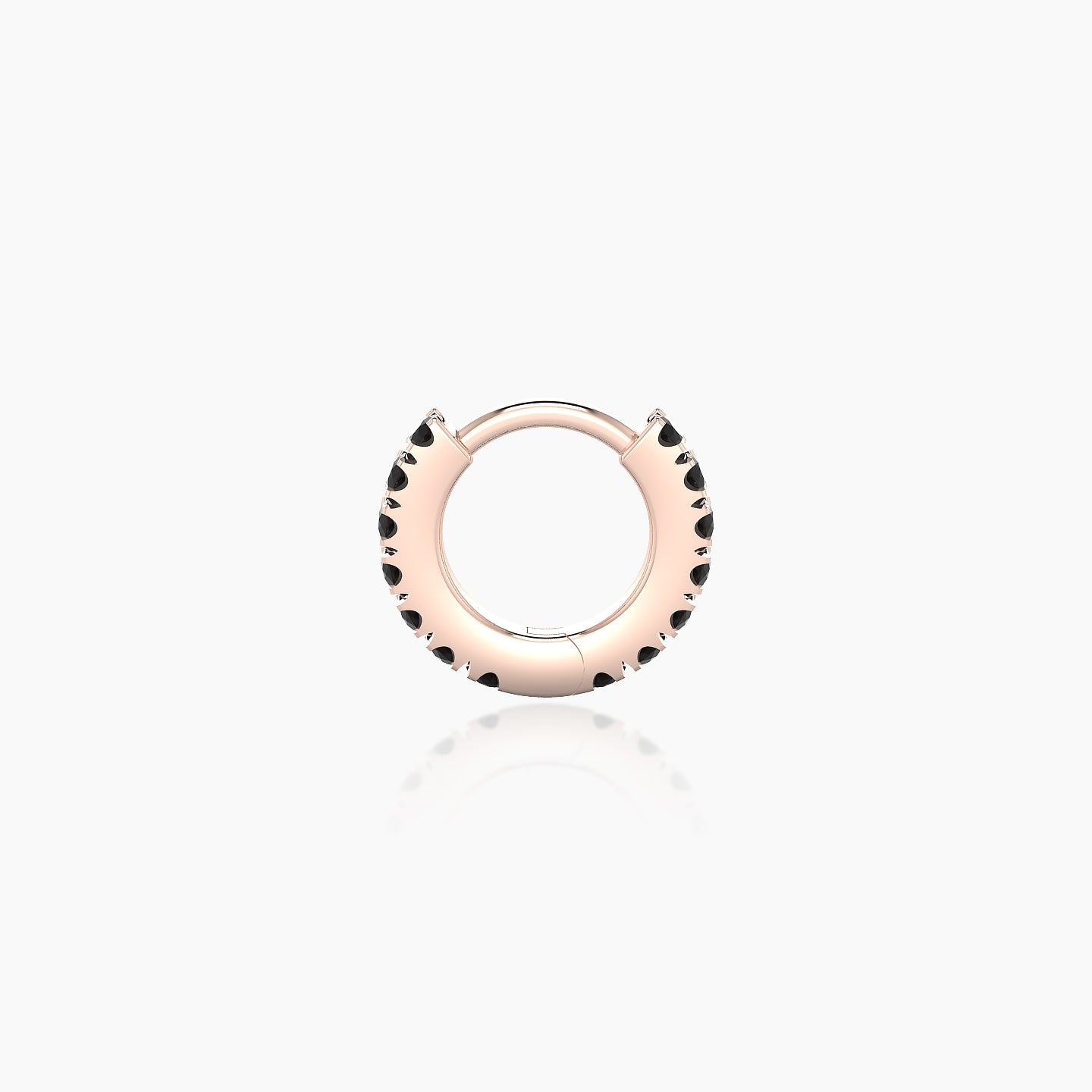 Terra | 18k Rose Gold 5 mm Black Diamond Hoop Piercing