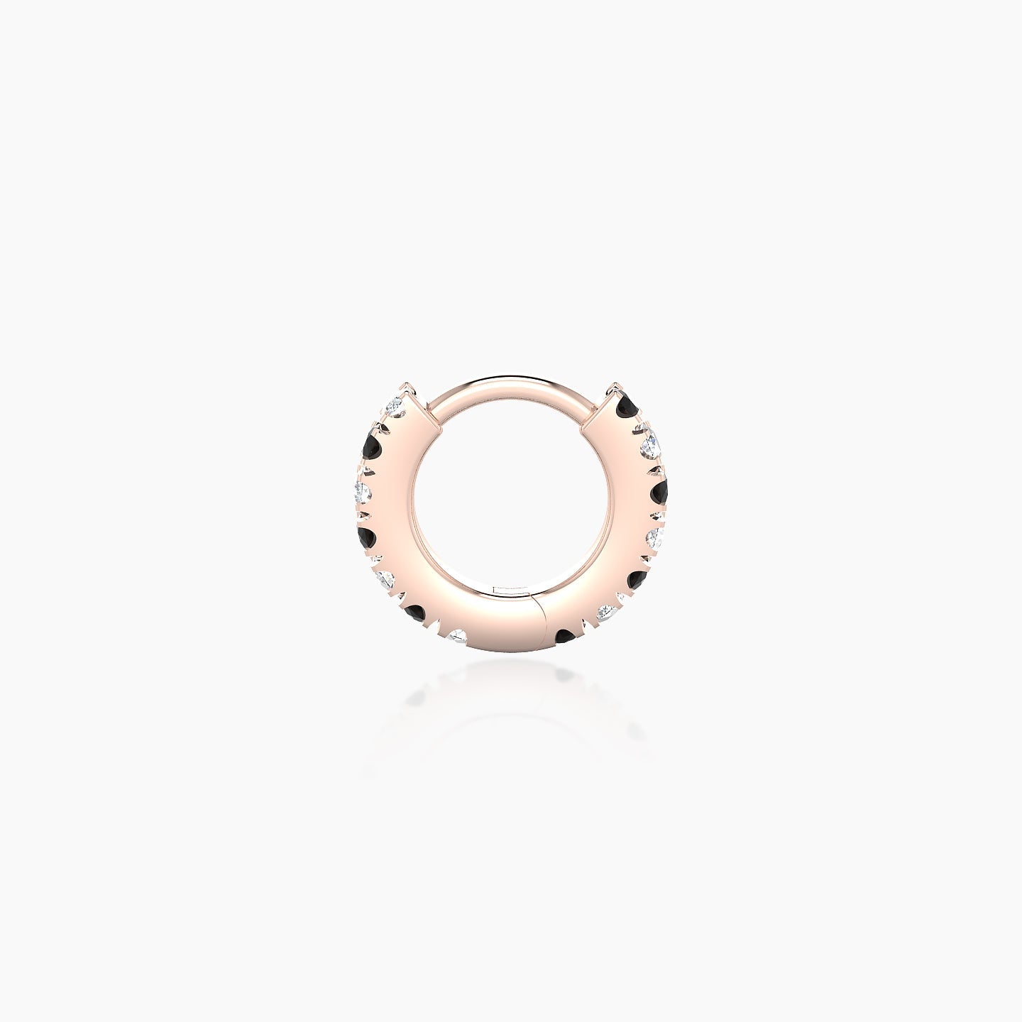 Terra | 18k Rose Gold 5 mm Black Diamond & Diamond Hoop Piercing