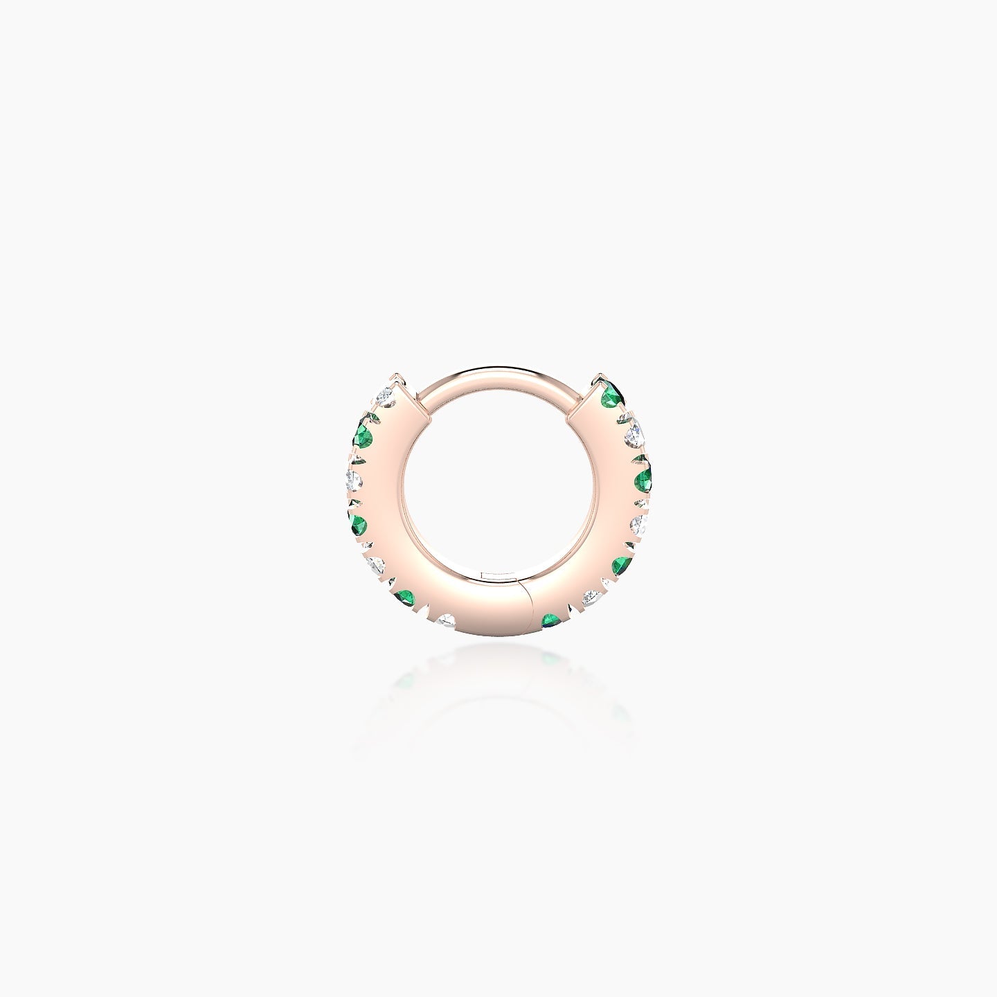 Terra | 18k Rose Gold 5 mm Emerald & Diamond Hoop Piercing