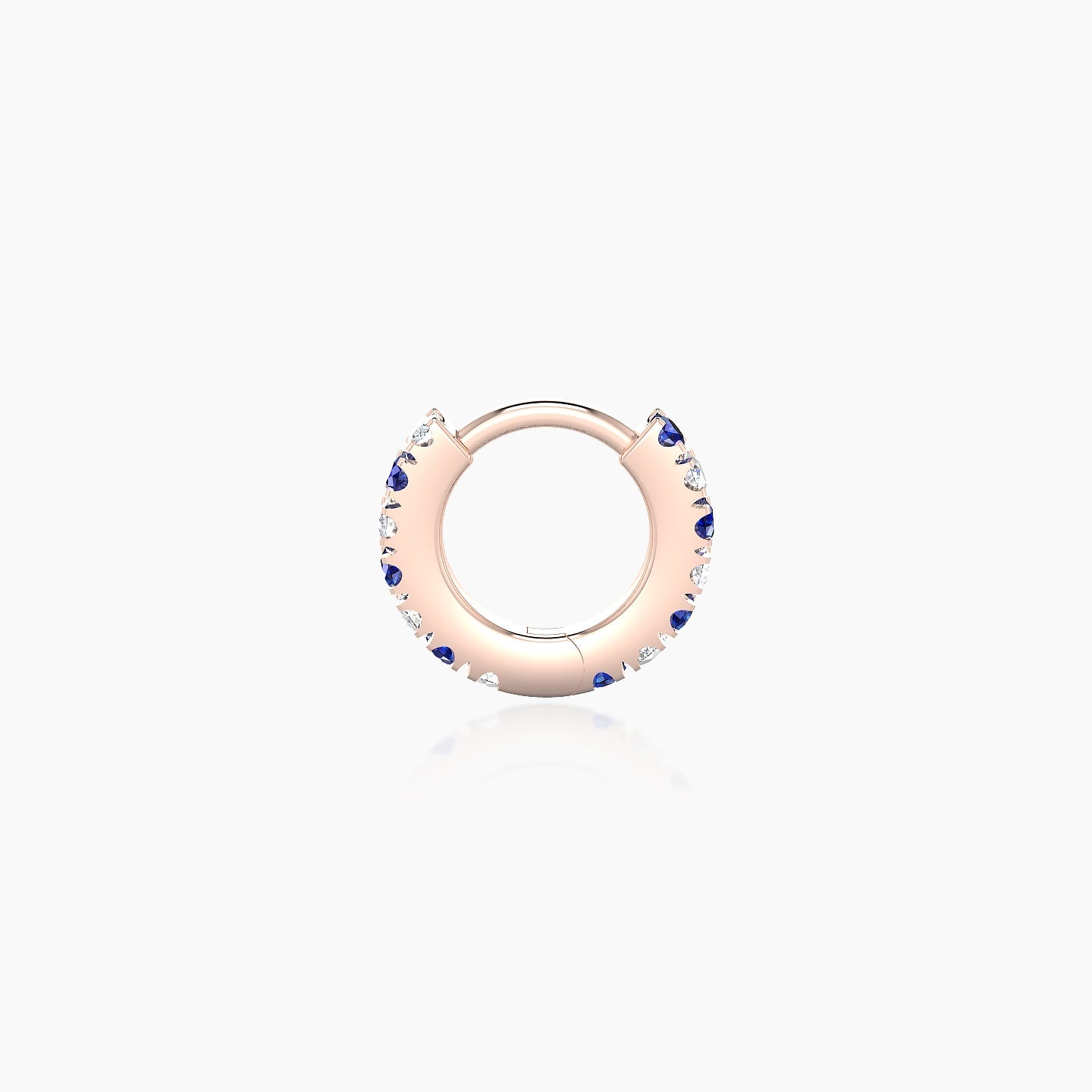 Terra | 18k Rose Gold 5 mm Sapphire & Diamond Hoop Piercing