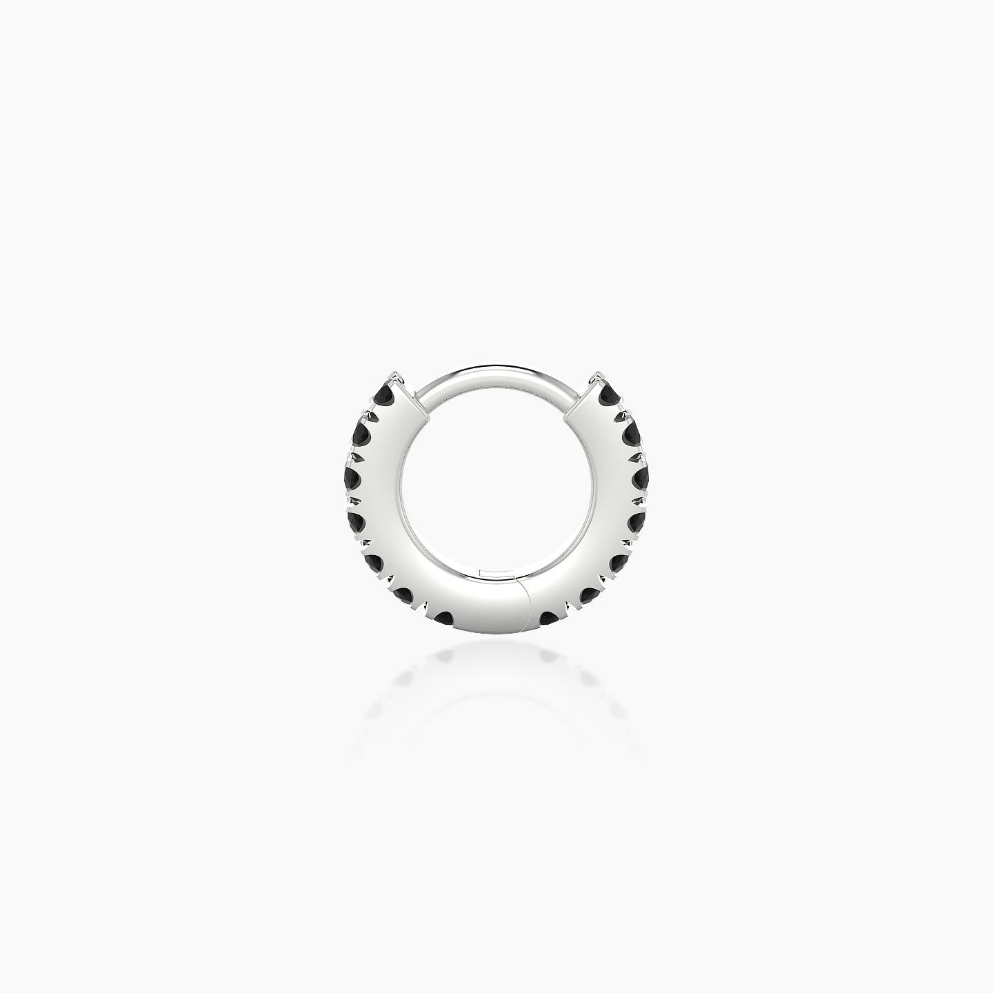 Terra | 18k White Gold 5 mm Black Diamond Hoop Piercing