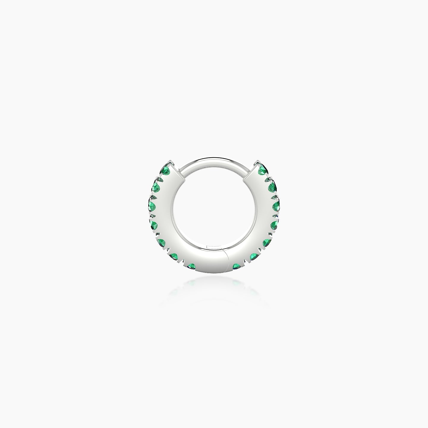 Terra | 18k White Gold 5 mm Emerald Hoop Piercing