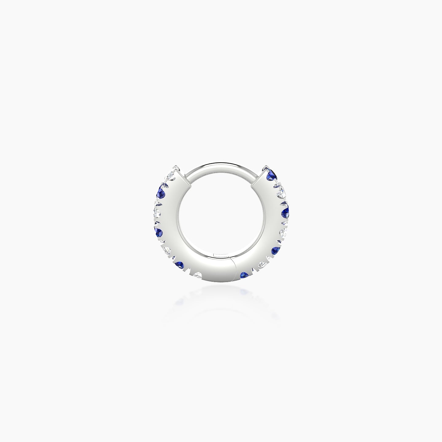 Terra | 18k White Gold 5 mm Sapphire & Diamond Hoop Piercing