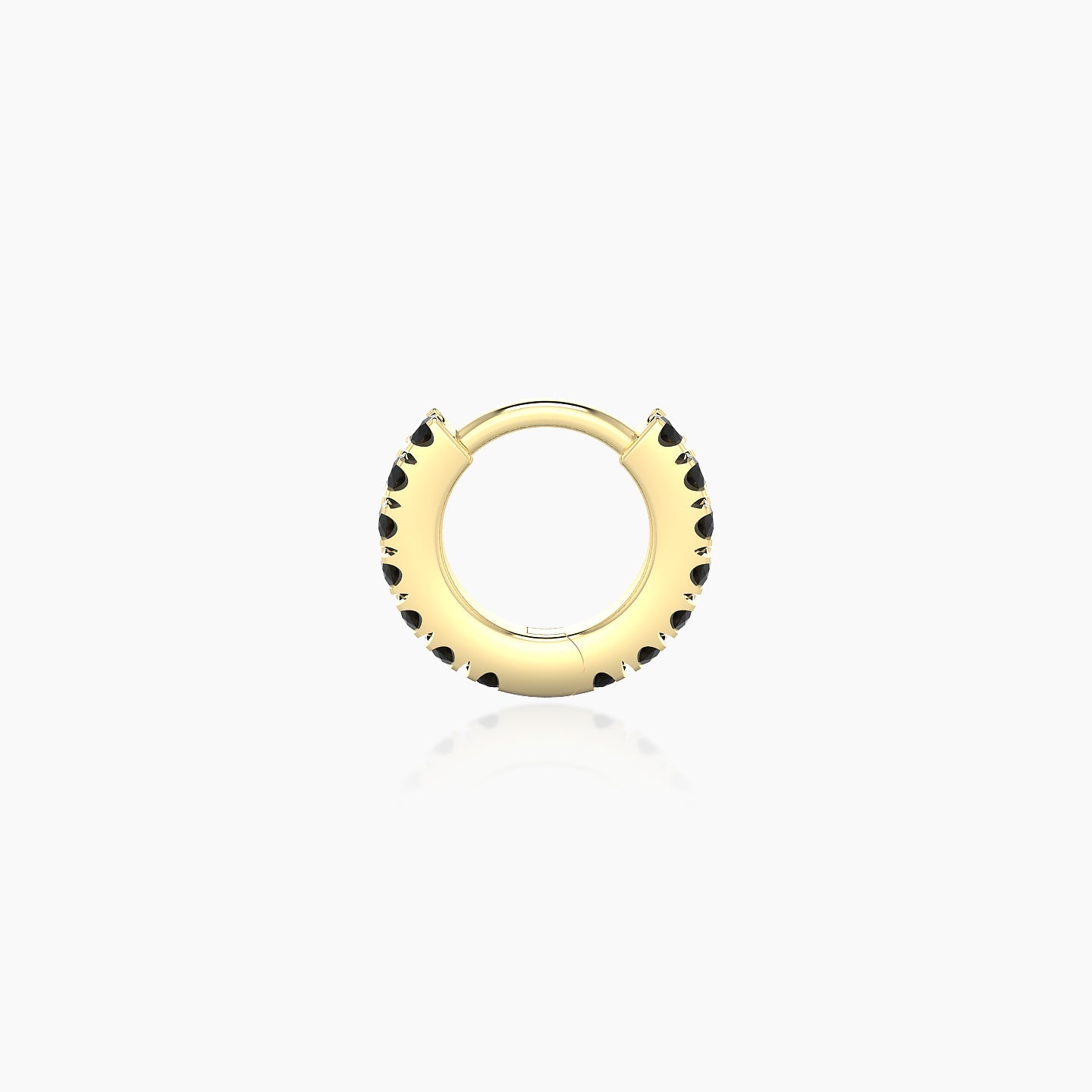 Terra | 18k Yellow Gold 5 mm Black Diamond Hoop Piercing