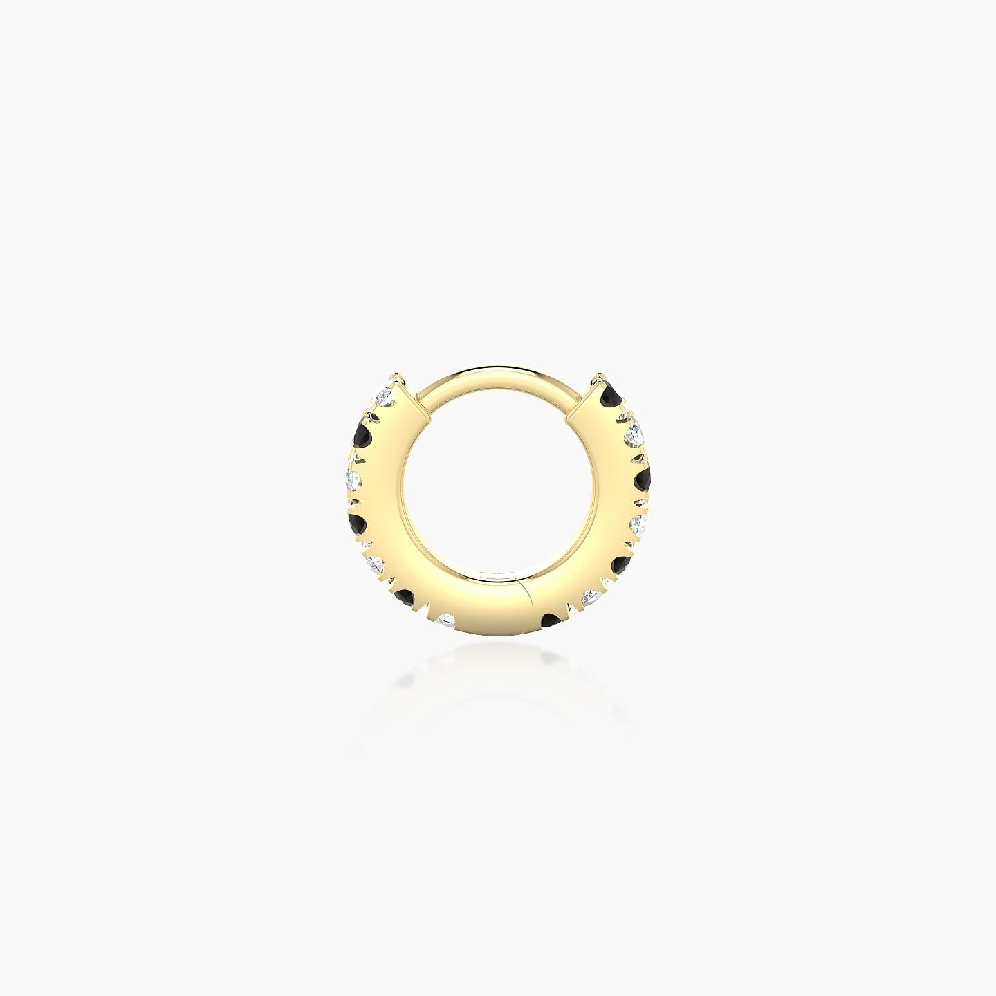 Terra | 18k Yellow Gold 5 mm Black Diamond & Diamond Hoop Piercing