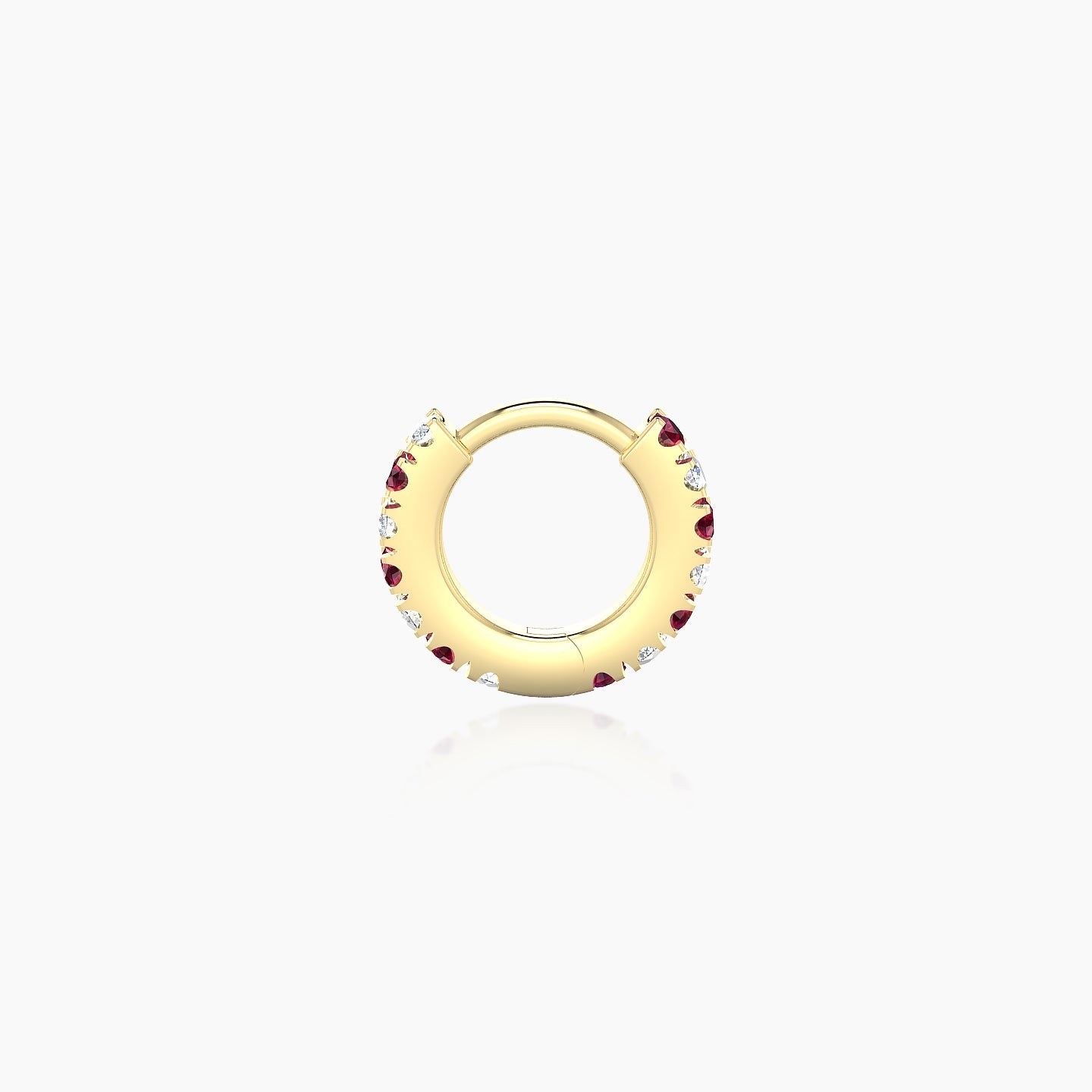 Terra | 18k Yellow Gold 5 mm Ruby & Diamond Hoop Piercing