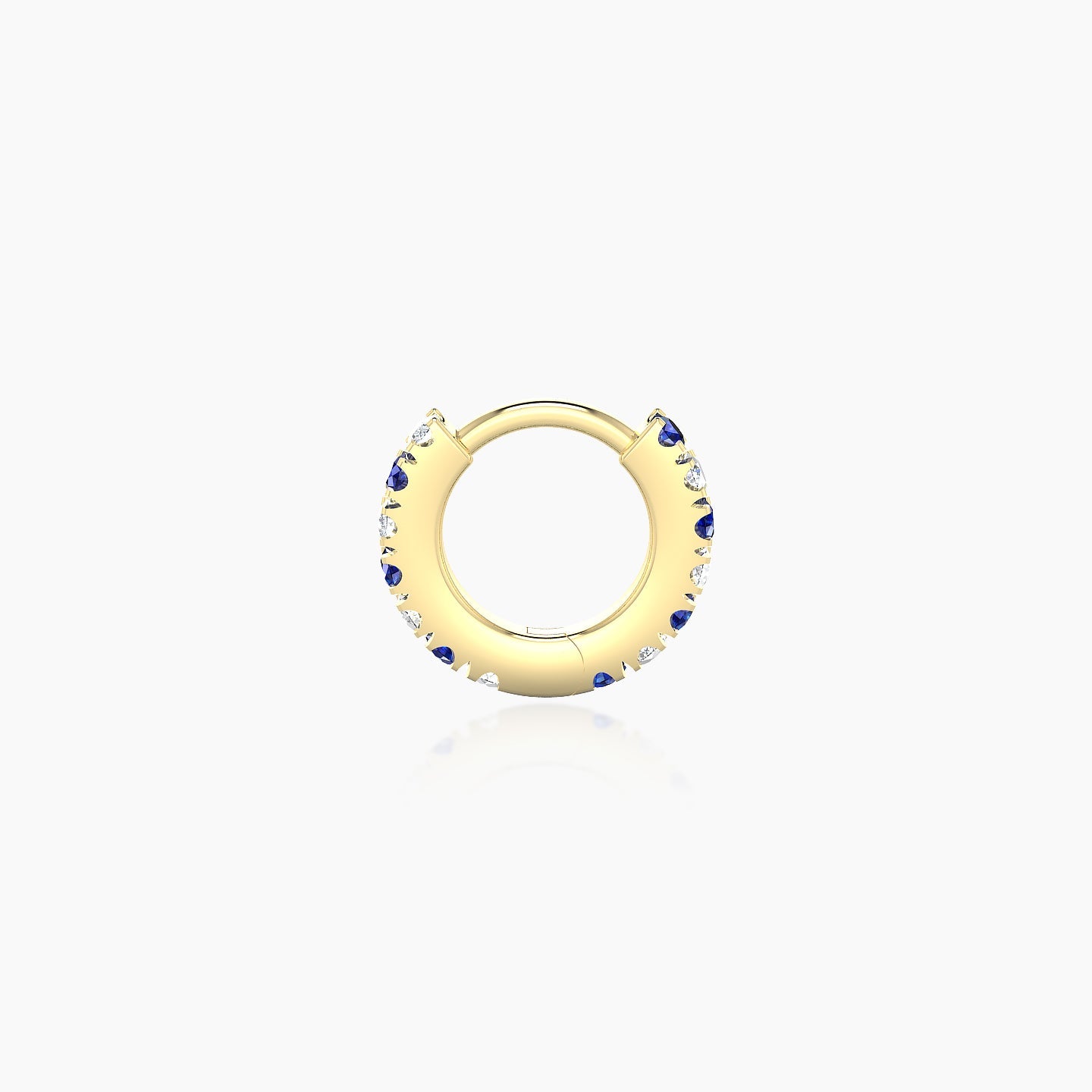 Terra | 18k Yellow Gold 5 mm Sapphire & Diamond Hoop Piercing