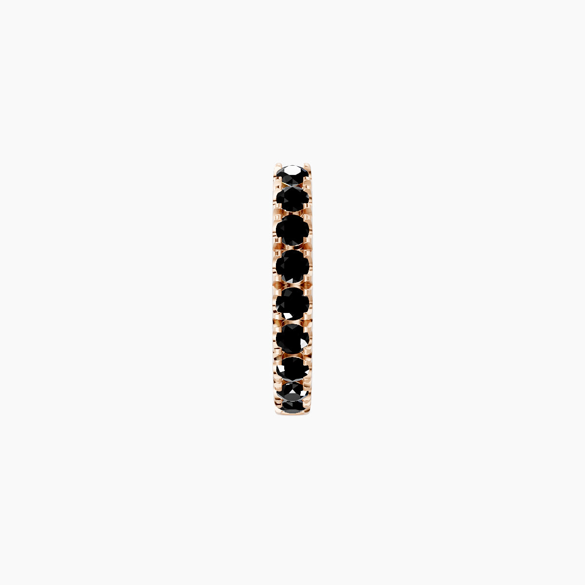 Terra | 18k Rose Gold 6.5 mm Black Diamond Hoop Piercing