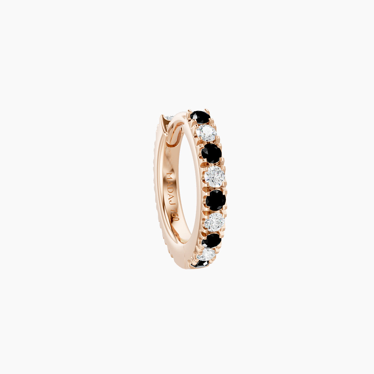 Terra | 18k Rose Gold 6.5 mm Black Diamond & Diamond Hoop Piercing