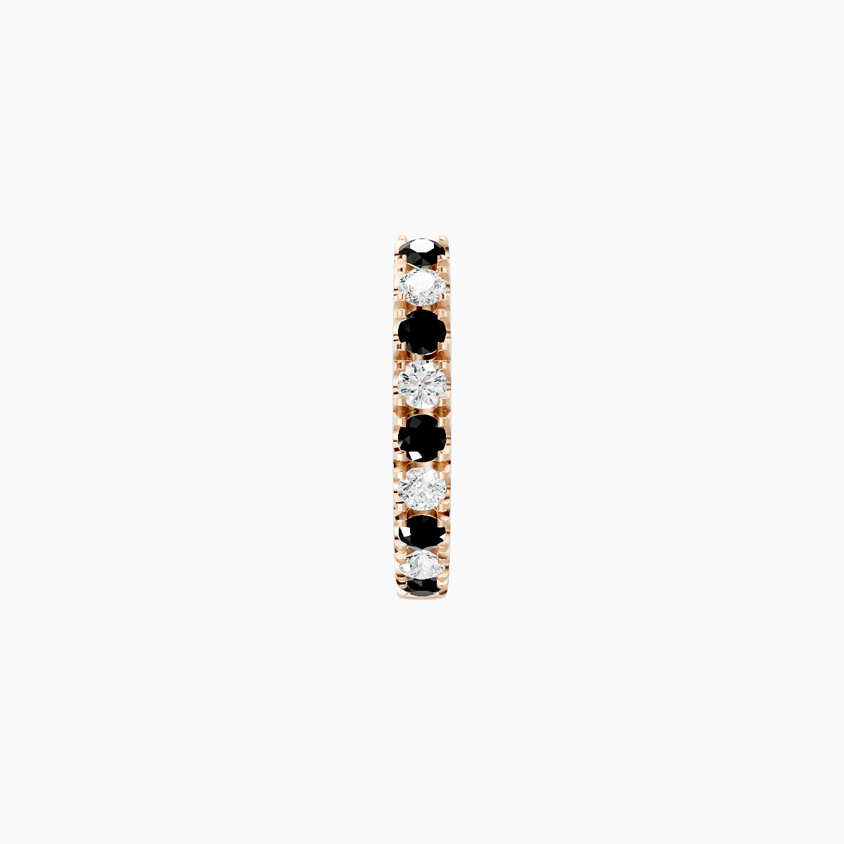 Terra | 18k Rose Gold 6.5 mm Black Diamond & Diamond Hoop Piercing