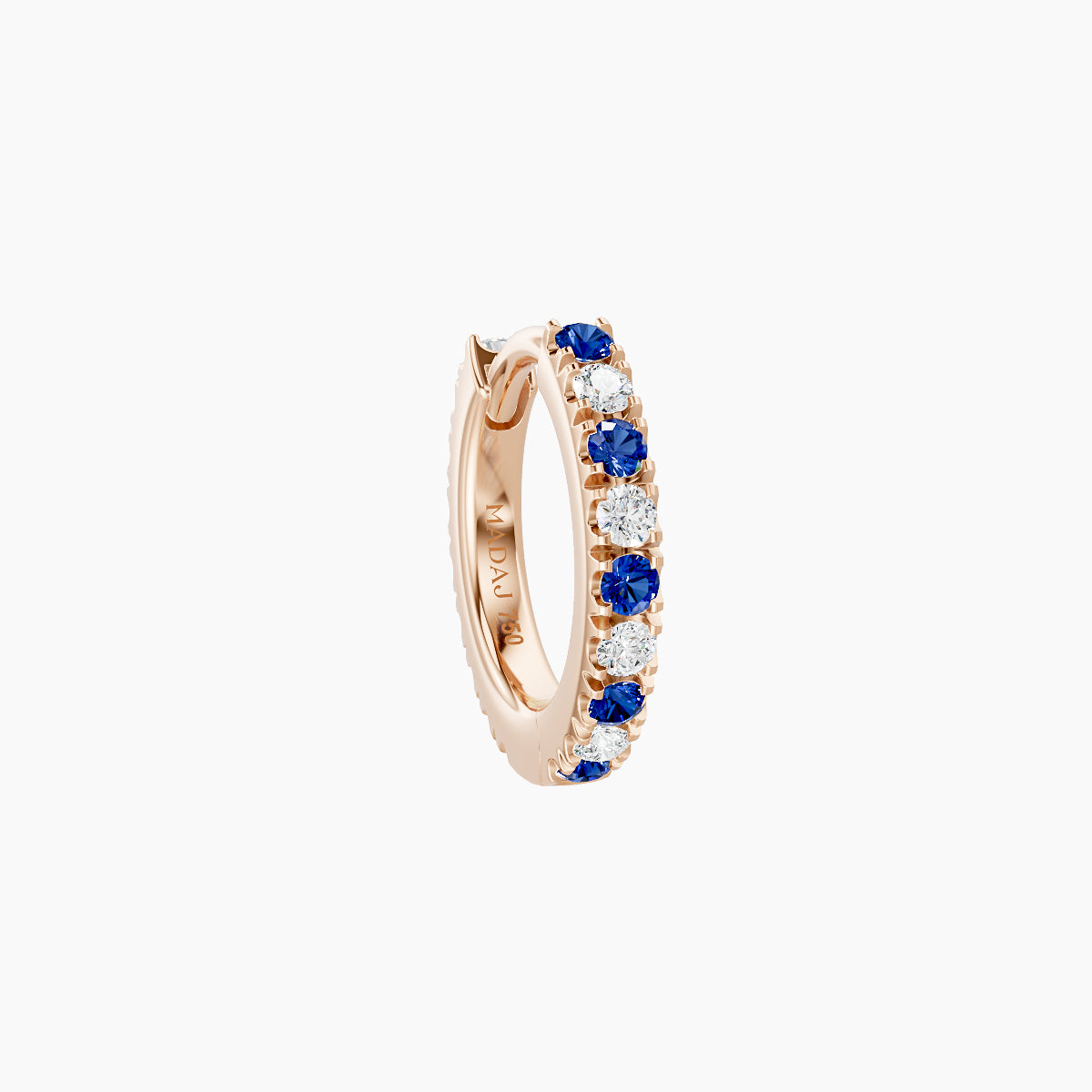 Terra | 18k Rose Gold 6.5 mm Sapphire & Diamond Hoop Piercing
