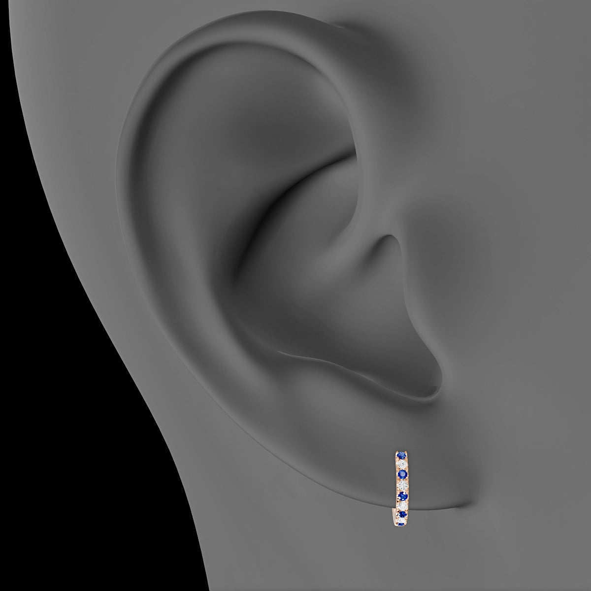 Terra | 18k Rose Gold 6.5 mm Sapphire & Diamond Hoop Piercing