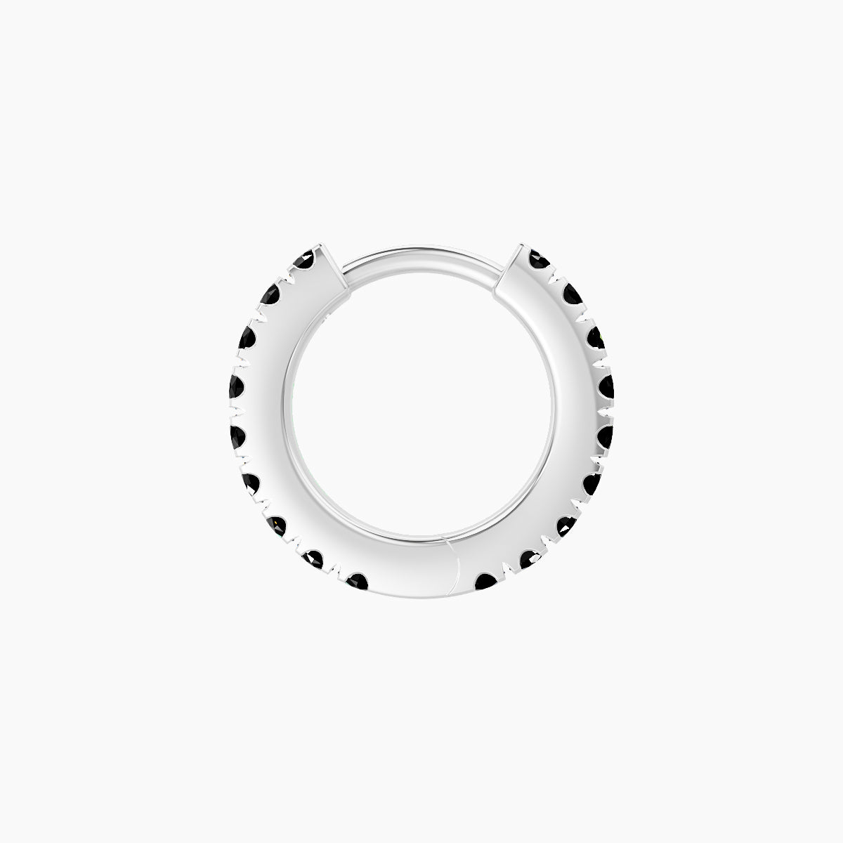 Terra | 18k White Gold 6.5 mm Black Diamond Hoop Piercing