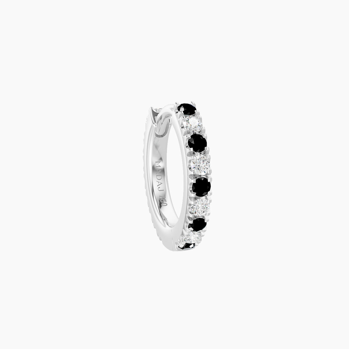 Terra | 18k White Gold 6.5 mm Black Diamond & Diamond Hoop Piercing