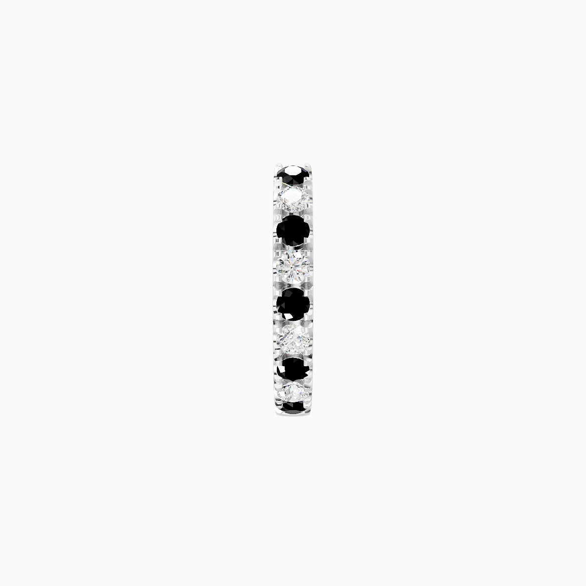 Terra | 18k White Gold 6.5 mm Black Diamond & Diamond Hoop Piercing