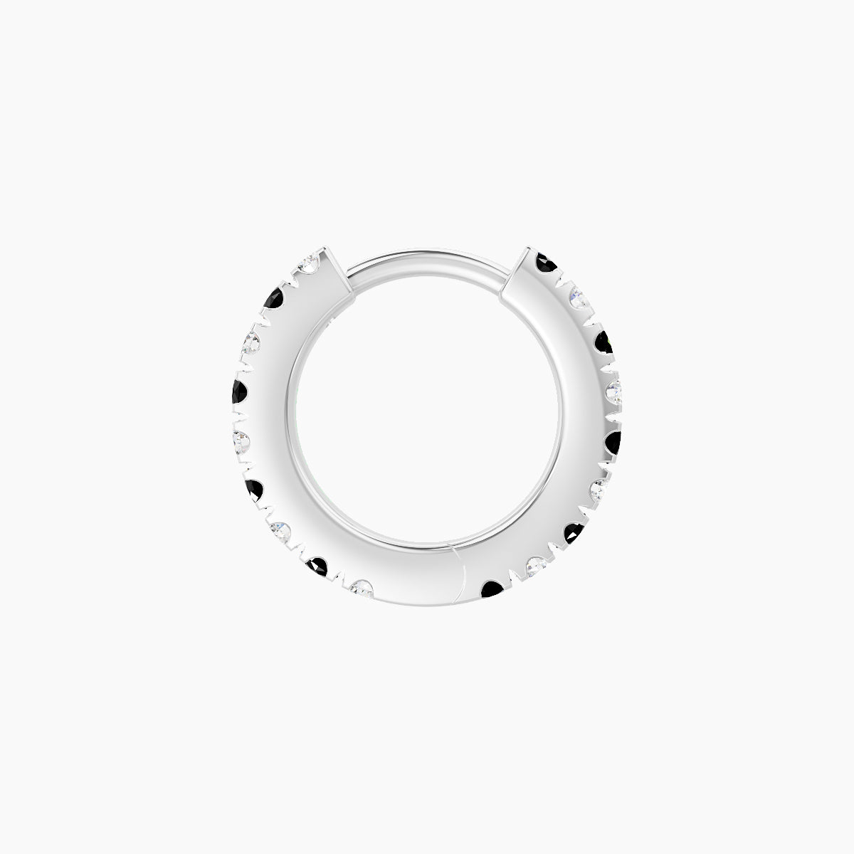 Terra | 18k White Gold 6.5 mm Black Diamond & Diamond Hoop Piercing