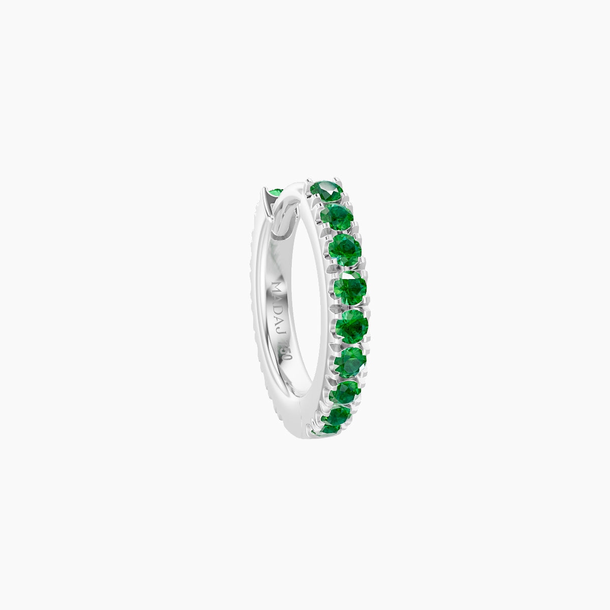 Terra | 18k White Gold 6.5 mm Emerald Hoop Piercing