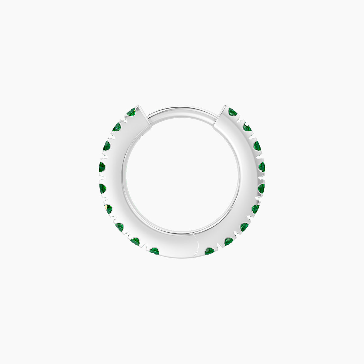 Terra | 18k White Gold 6.5 mm Emerald Hoop Piercing