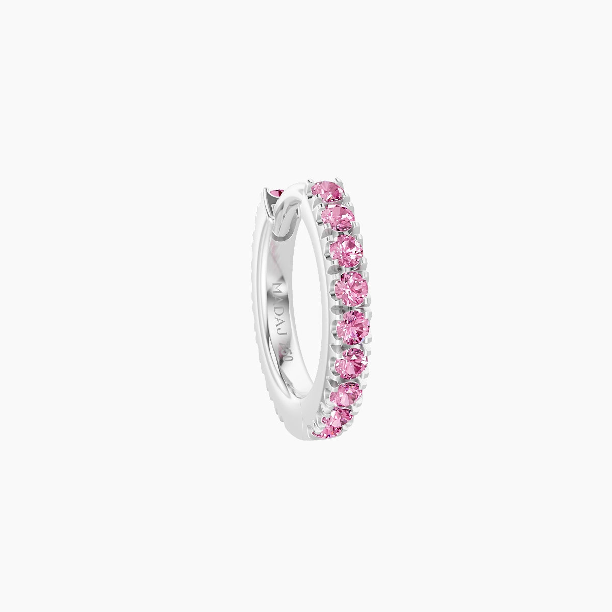 Terra | 18k White Gold 6.5 mm Pink Sapphire Hoop Piercing