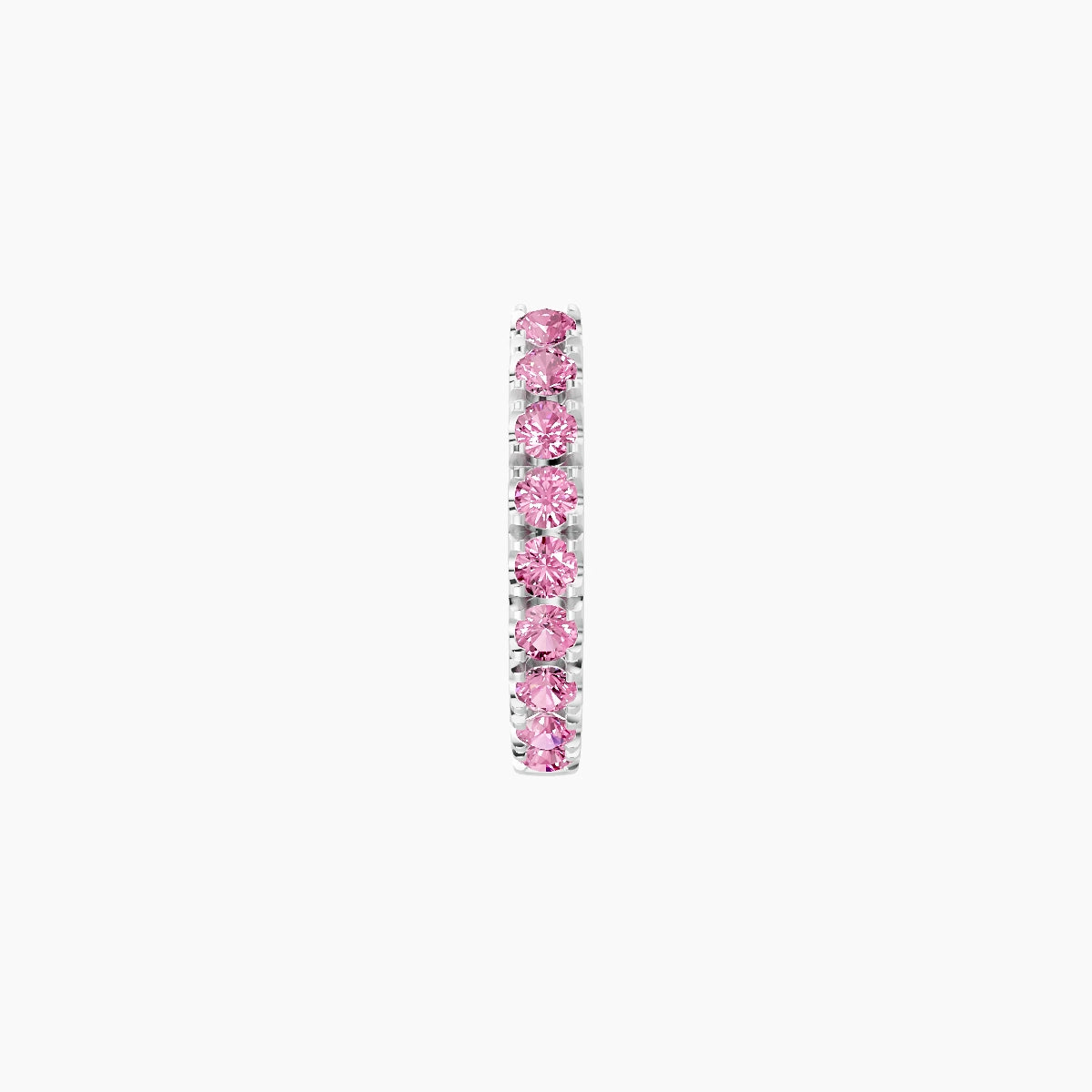 Terra | 18k White Gold 6.5 mm Pink Sapphire Hoop Piercing