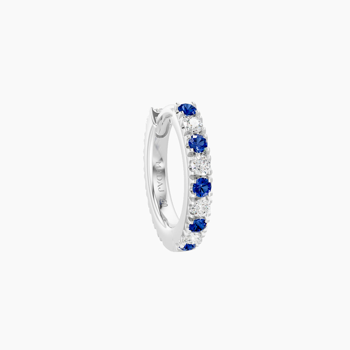 Terra | 18k White Gold 6.5 mm Sapphire & Diamond Hoop Piercing