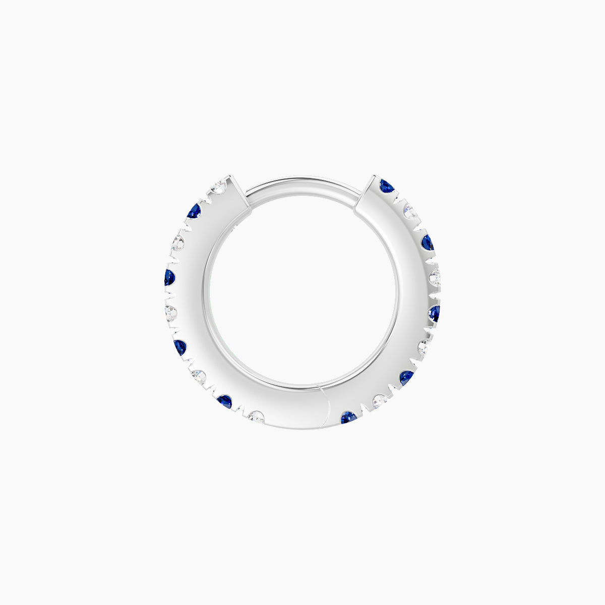 Terra | 18k White Gold 6.5 mm Sapphire & Diamond Hoop Piercing