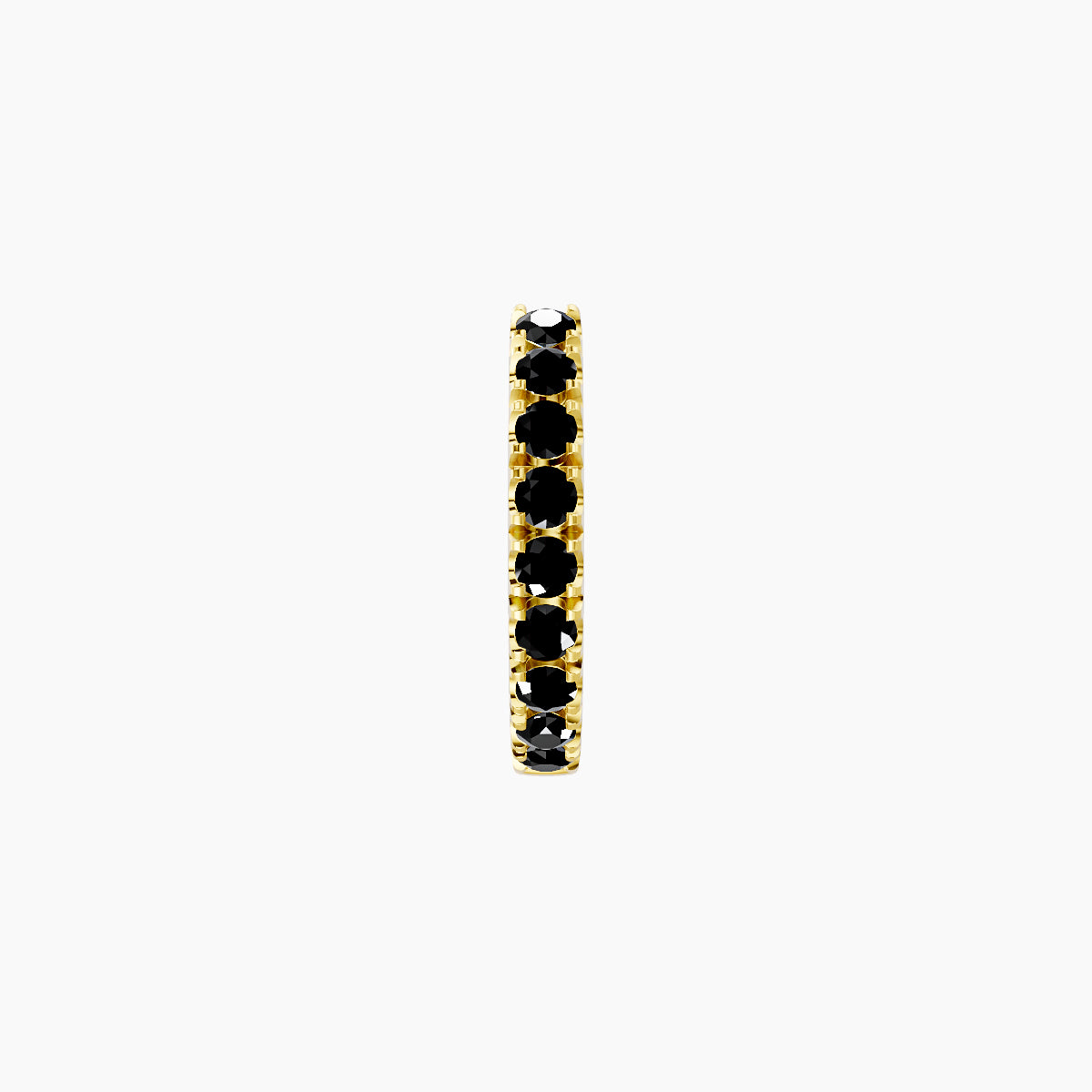 Terra | 18k Yellow Gold 6.5 mm Black Diamond Hoop Piercing
