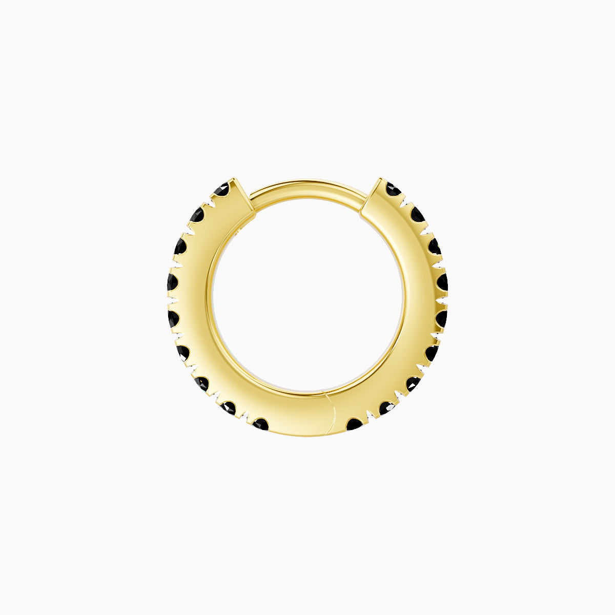 Terra | 18k Yellow Gold 6.5 mm Black Diamond Hoop Piercing