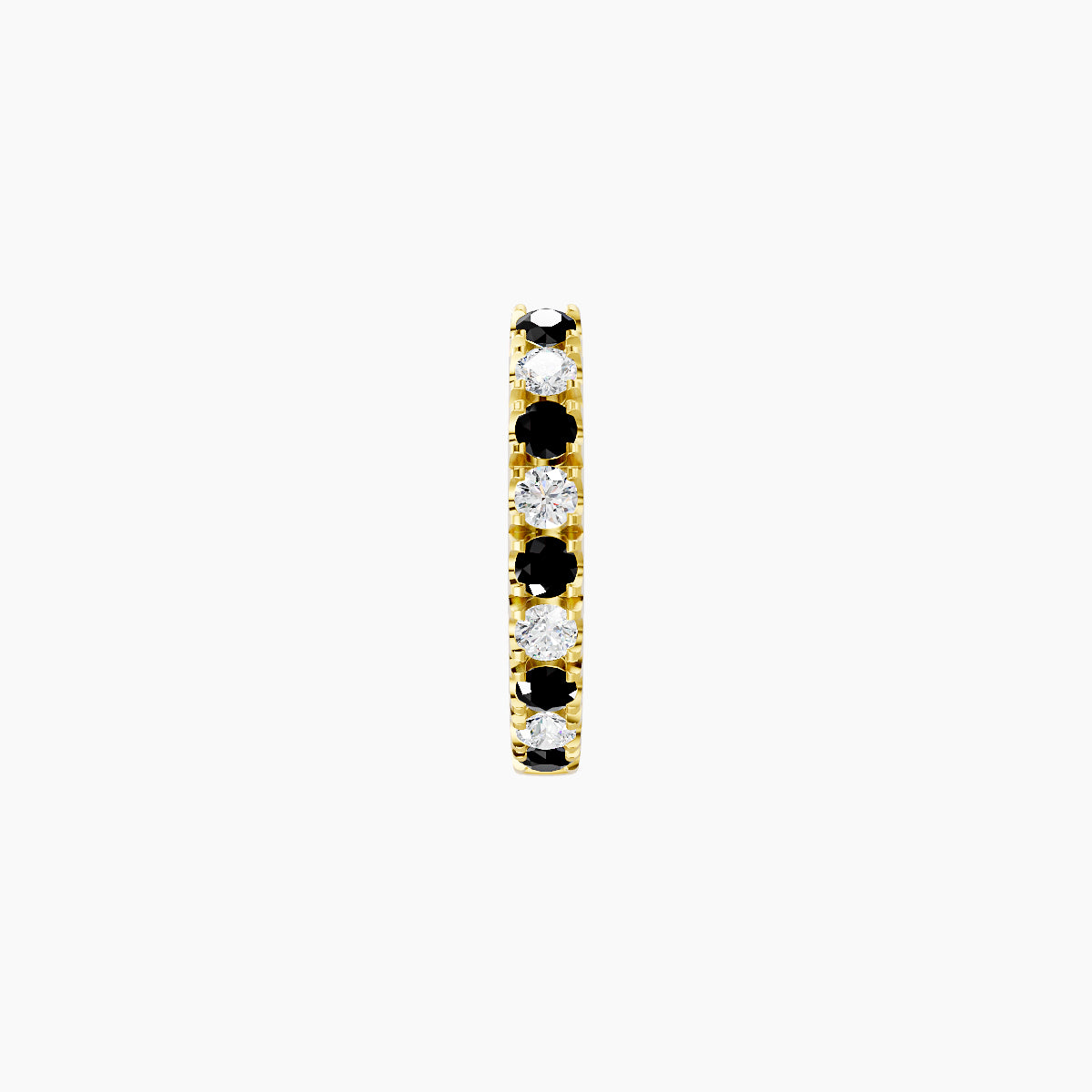 Terra | 18k Yellow Gold 6.5 mm Black Diamond & Diamond Hoop Piercing
