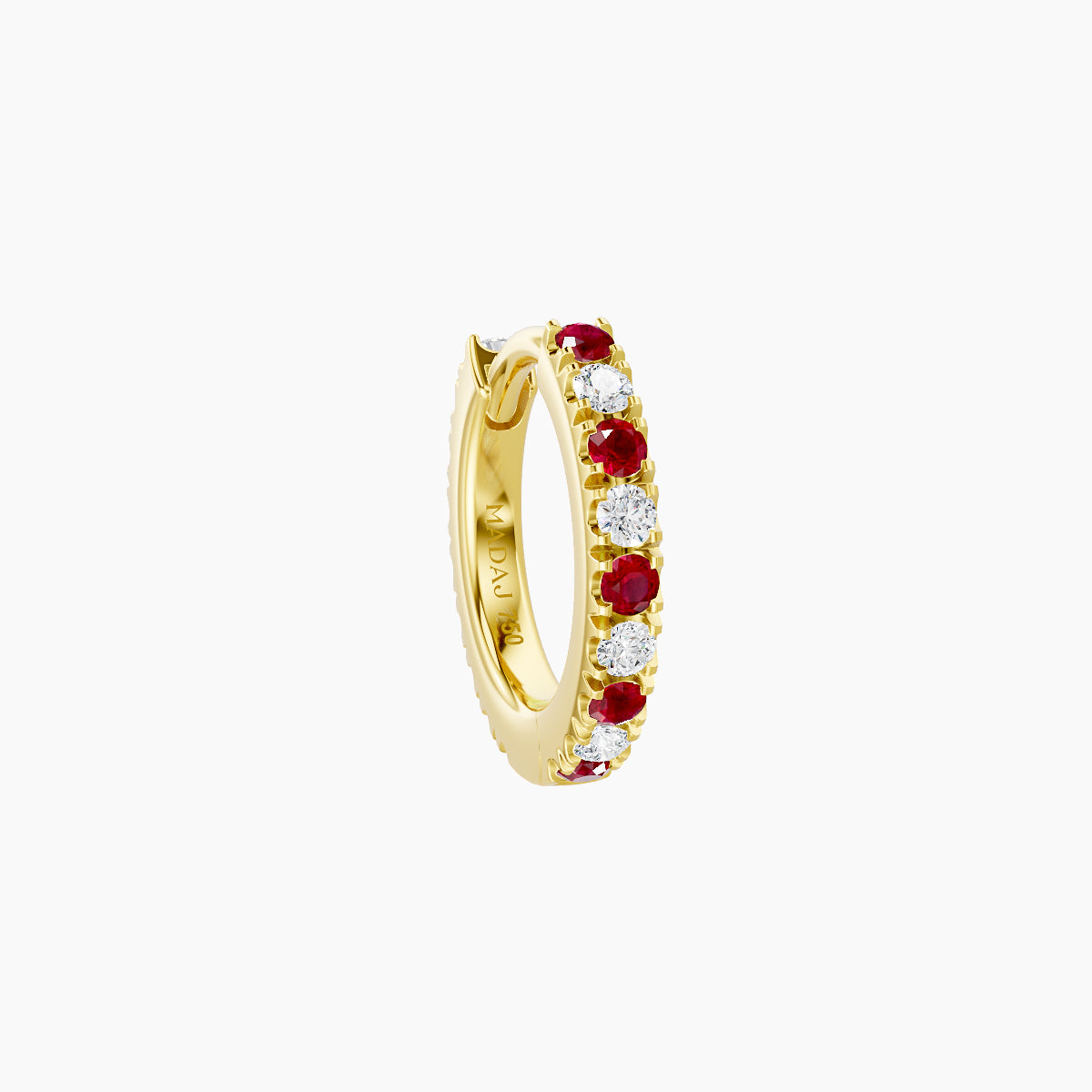 Terra | 18k Yellow Gold 6.5 mm Ruby & Diamond Hoop Piercing