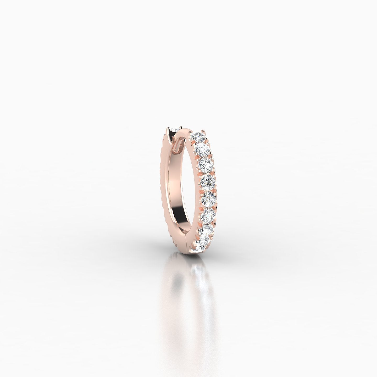 Terra | 18k Rose Gold 6.5 mm Diamond Hoop Piercing