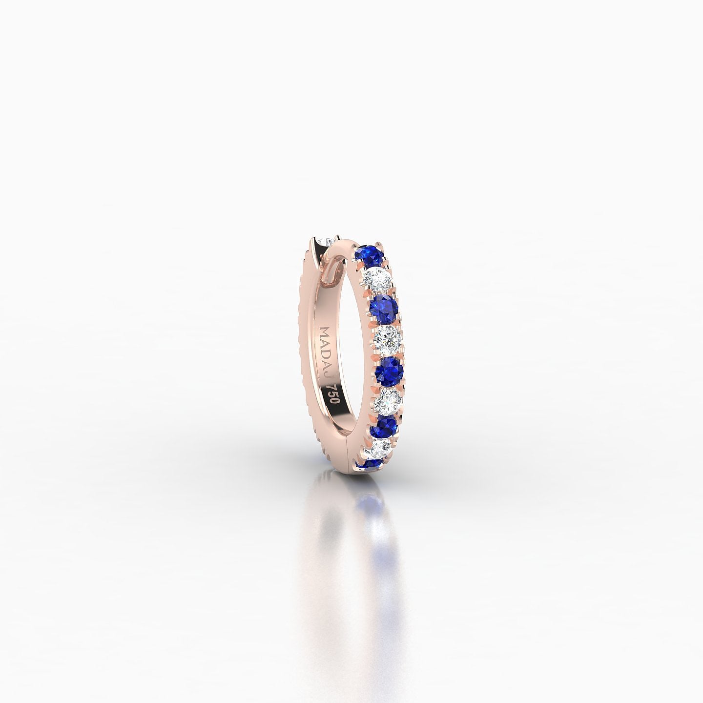 Terra | 18k Rose Gold 6.5 mm Sapphire & Diamond Hoop Piercing