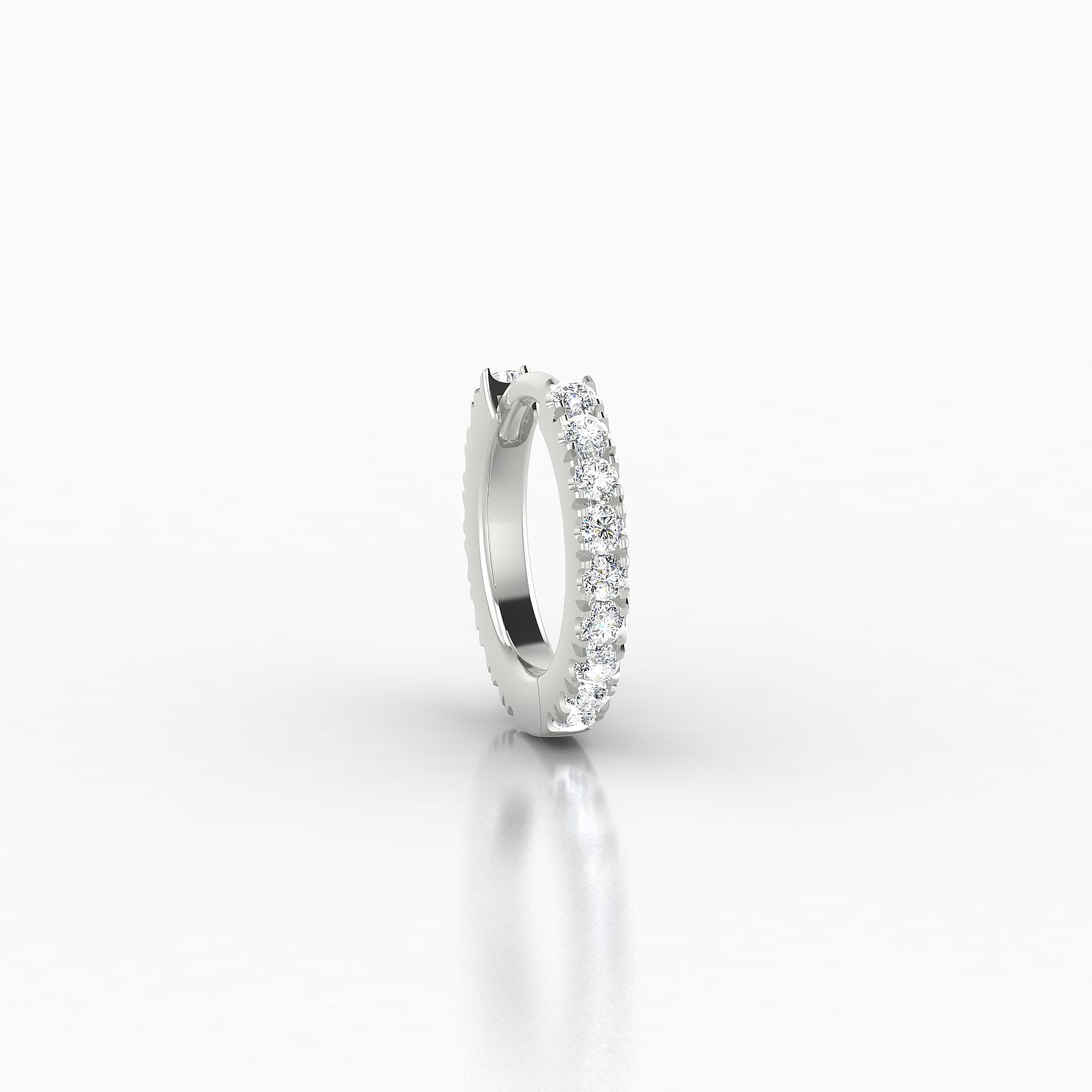 Terra | 18k White Gold 6.5 mm Diamond Hoop Piercing