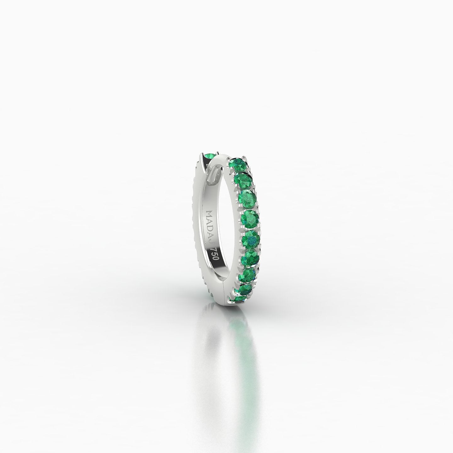 Terra | 18k White Gold 6.5 mm Emerald Hoop Piercing