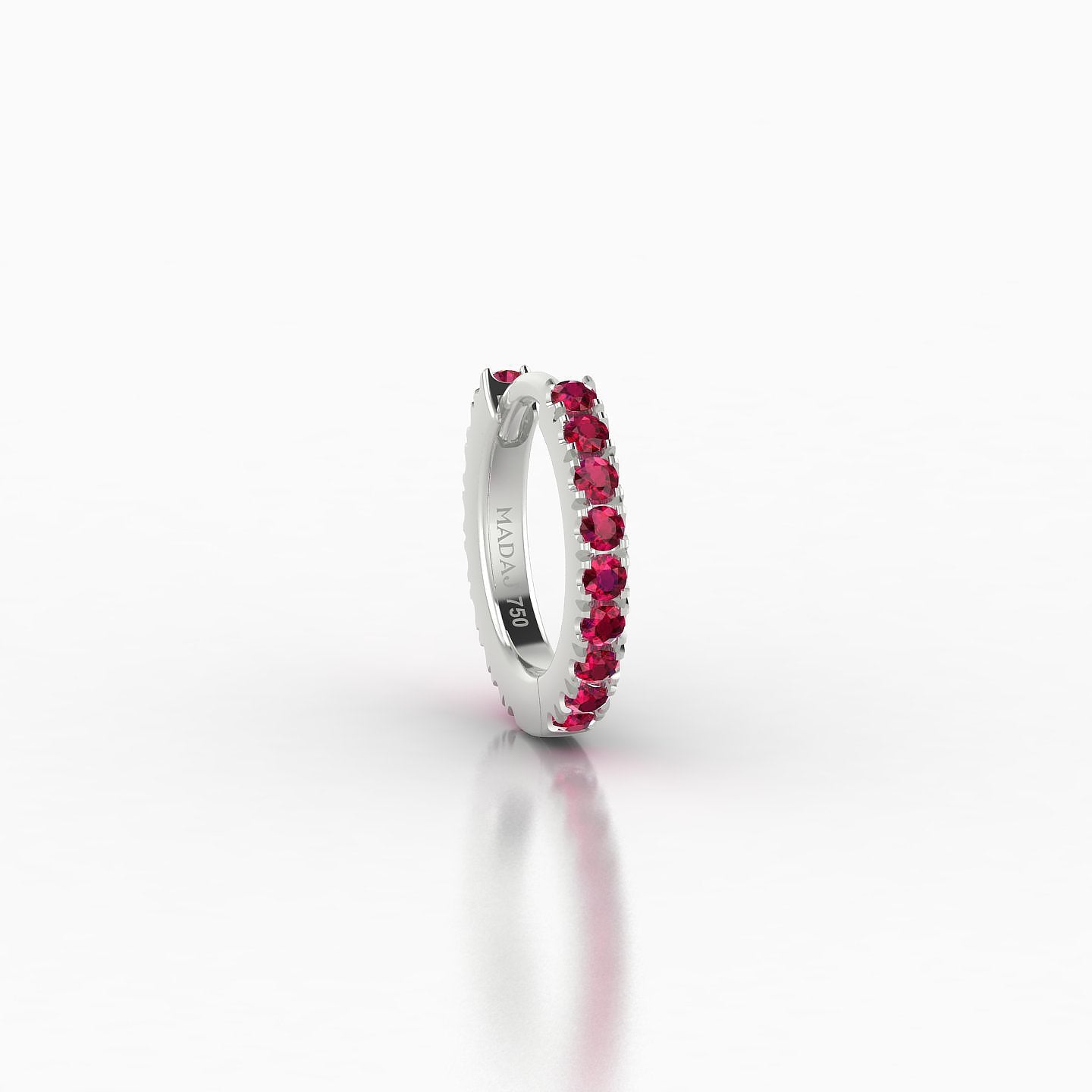 Terra | 18k White Gold 6.5 mm Ruby Hoop Piercing