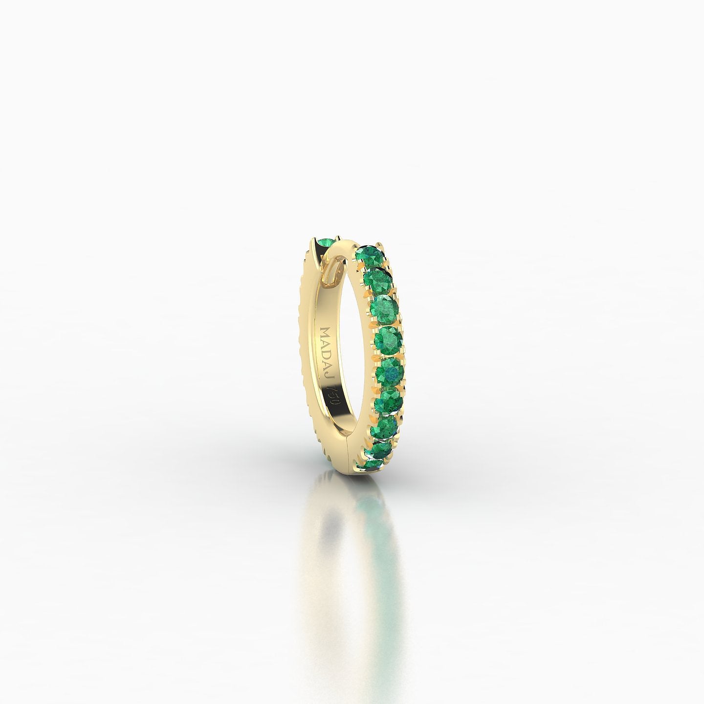 Terra | 18k Yellow Gold 6.5 mm Emerald Hoop Piercing