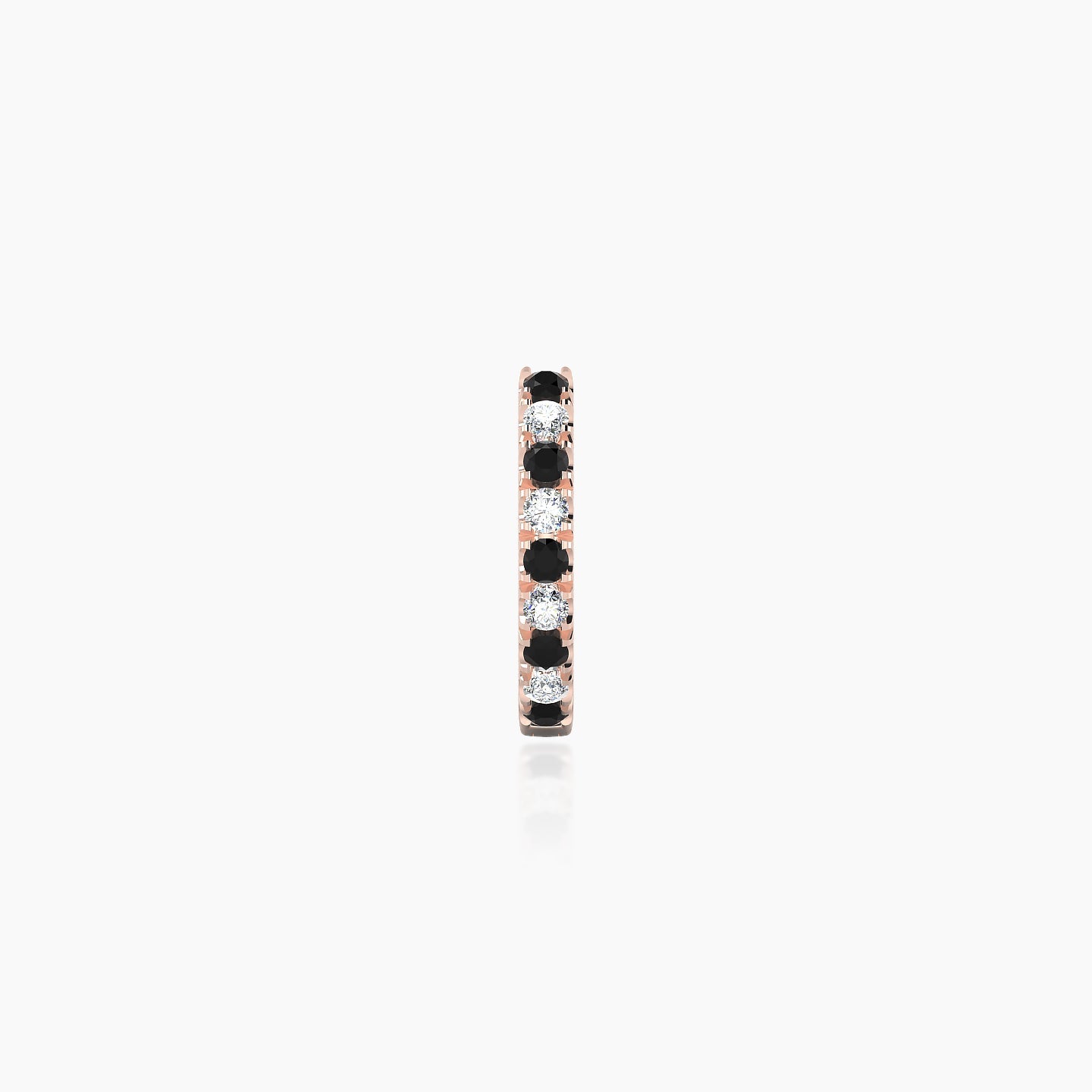 Terra | 18k Rose Gold 6.5 mm Black Diamond & Diamond Hoop Piercing