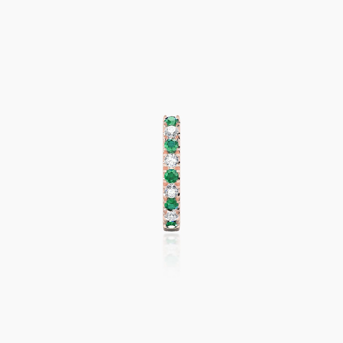 Terra | 18k Rose Gold 6.5 mm Emerald & Diamond Hoop Piercing