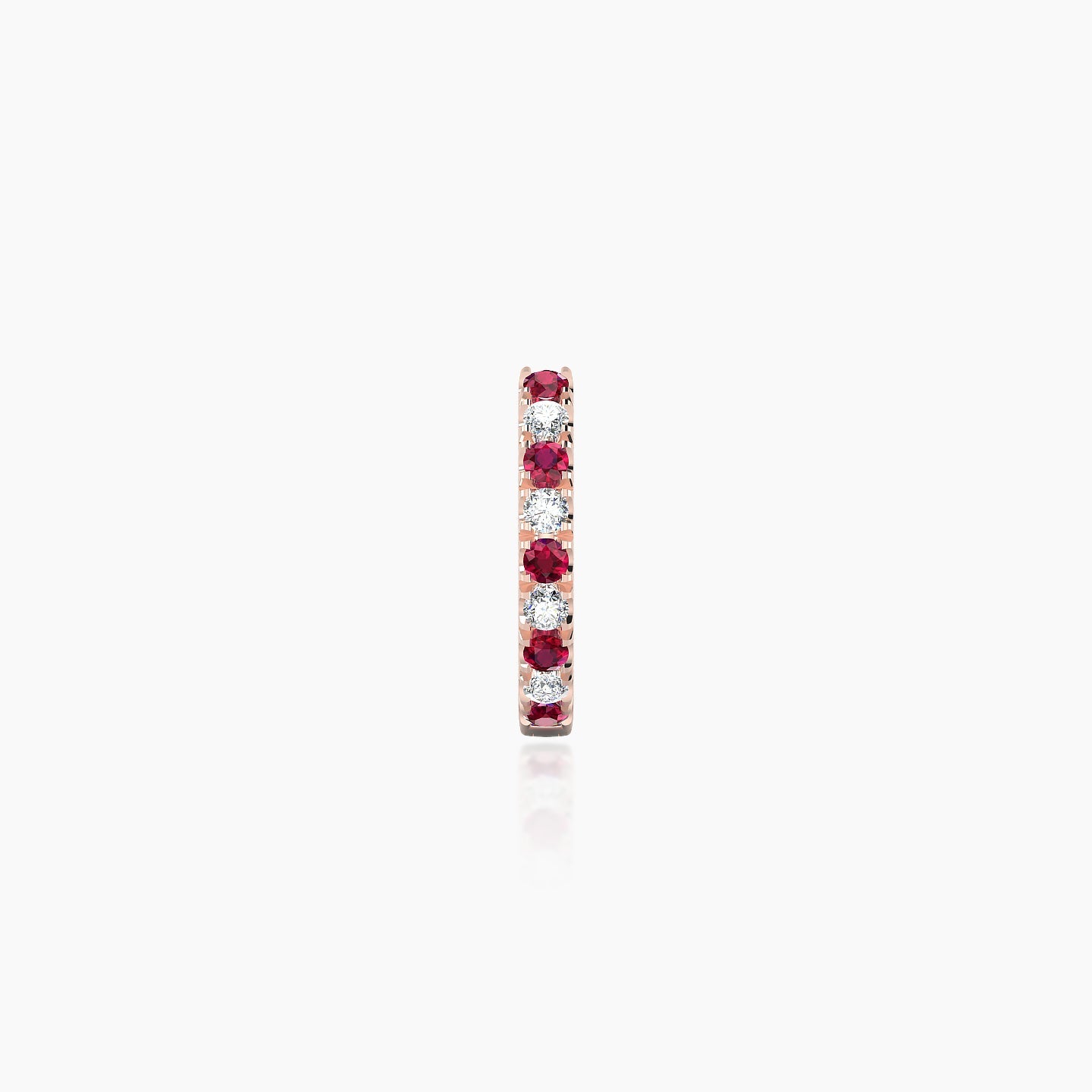 Terra | 18k Rose Gold 6.5 mm Ruby & Diamond Hoop Piercing