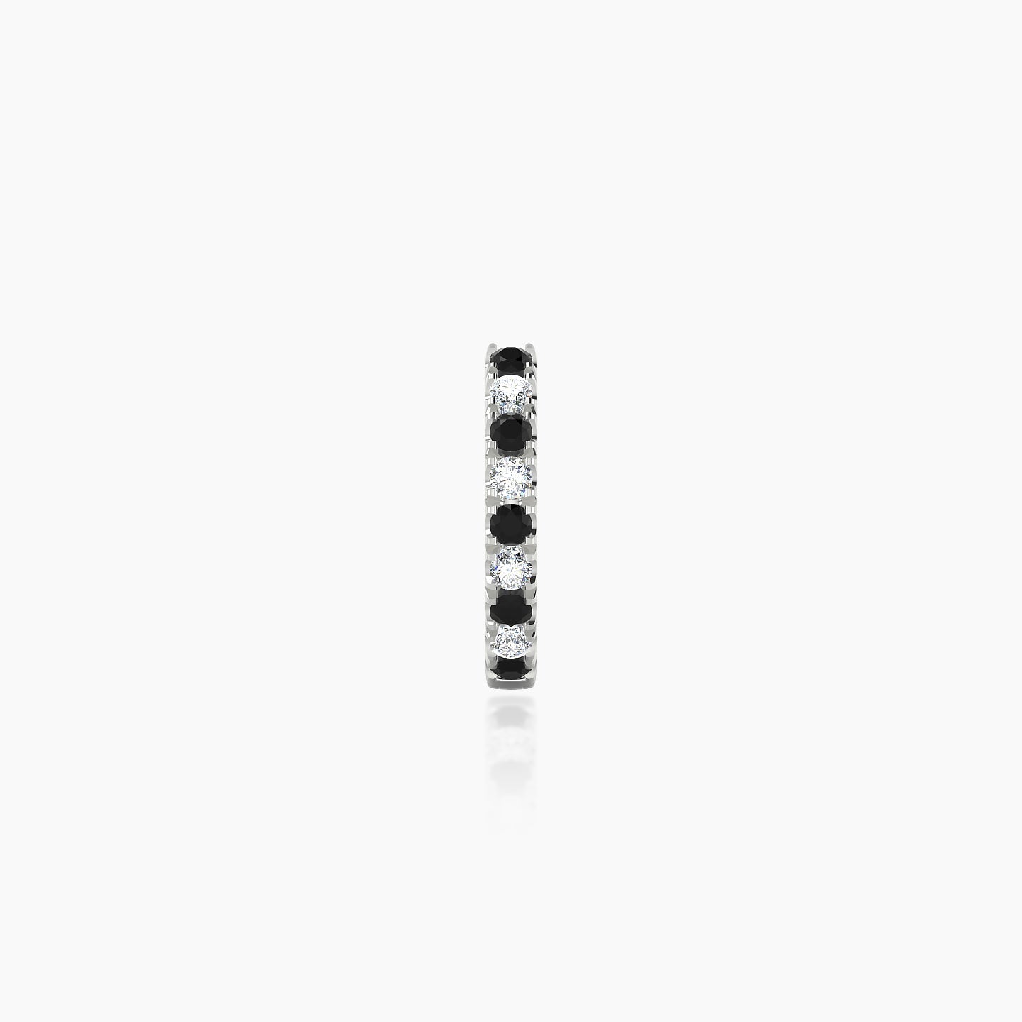 Terra | 18k White Gold 6.5 mm Black Diamond & Diamond Hoop Piercing