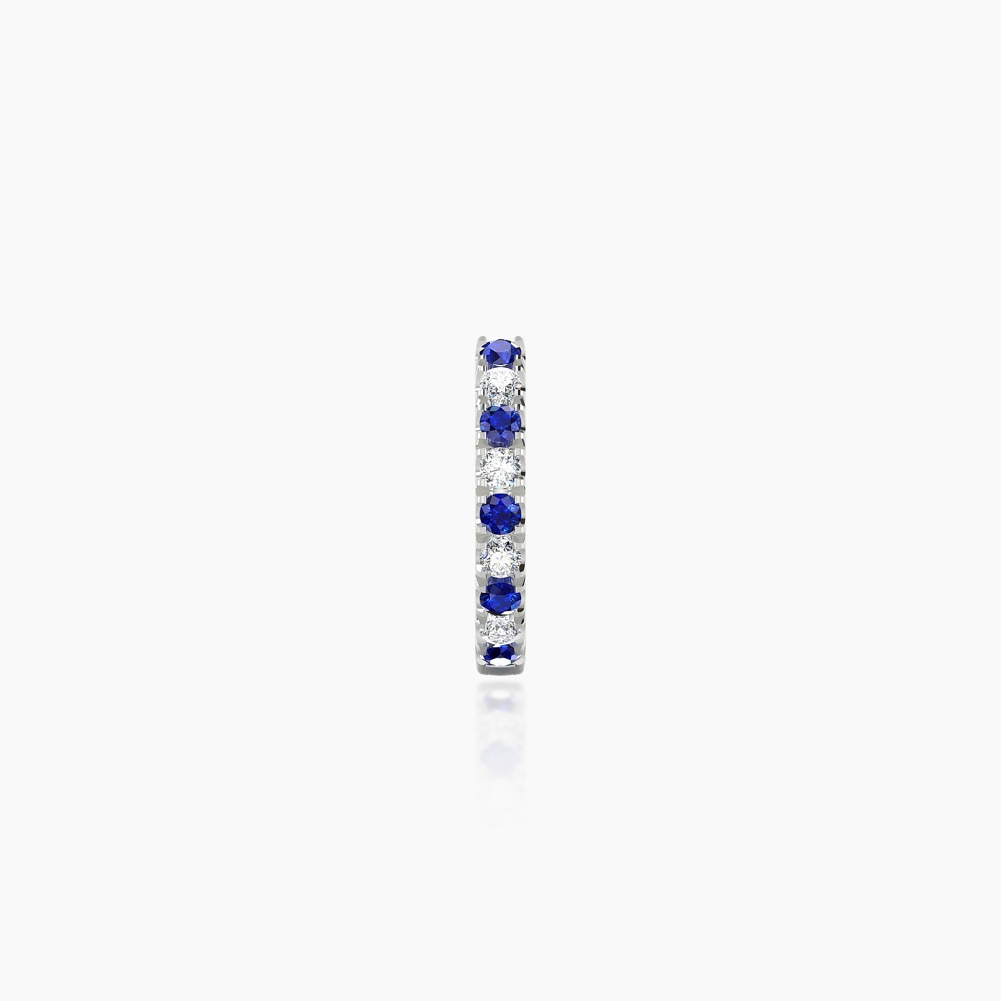 Terra | 18k White Gold 6.5 mm Sapphire & Diamond Hoop Piercing