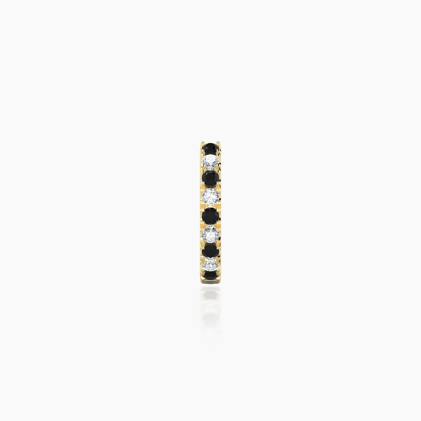 Terra | 18k Yellow Gold 6.5 mm Black Diamond & Diamond Hoop Piercing