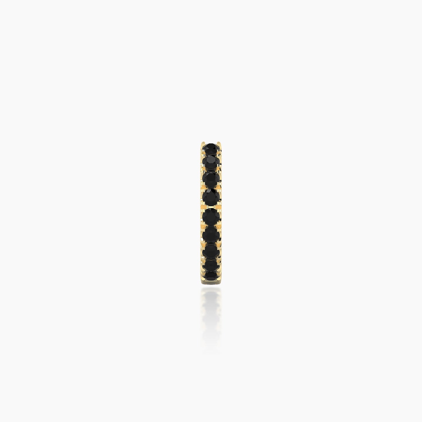 Terra | 18k Yellow Gold 6.5 mm Black Diamond Hoop Piercing