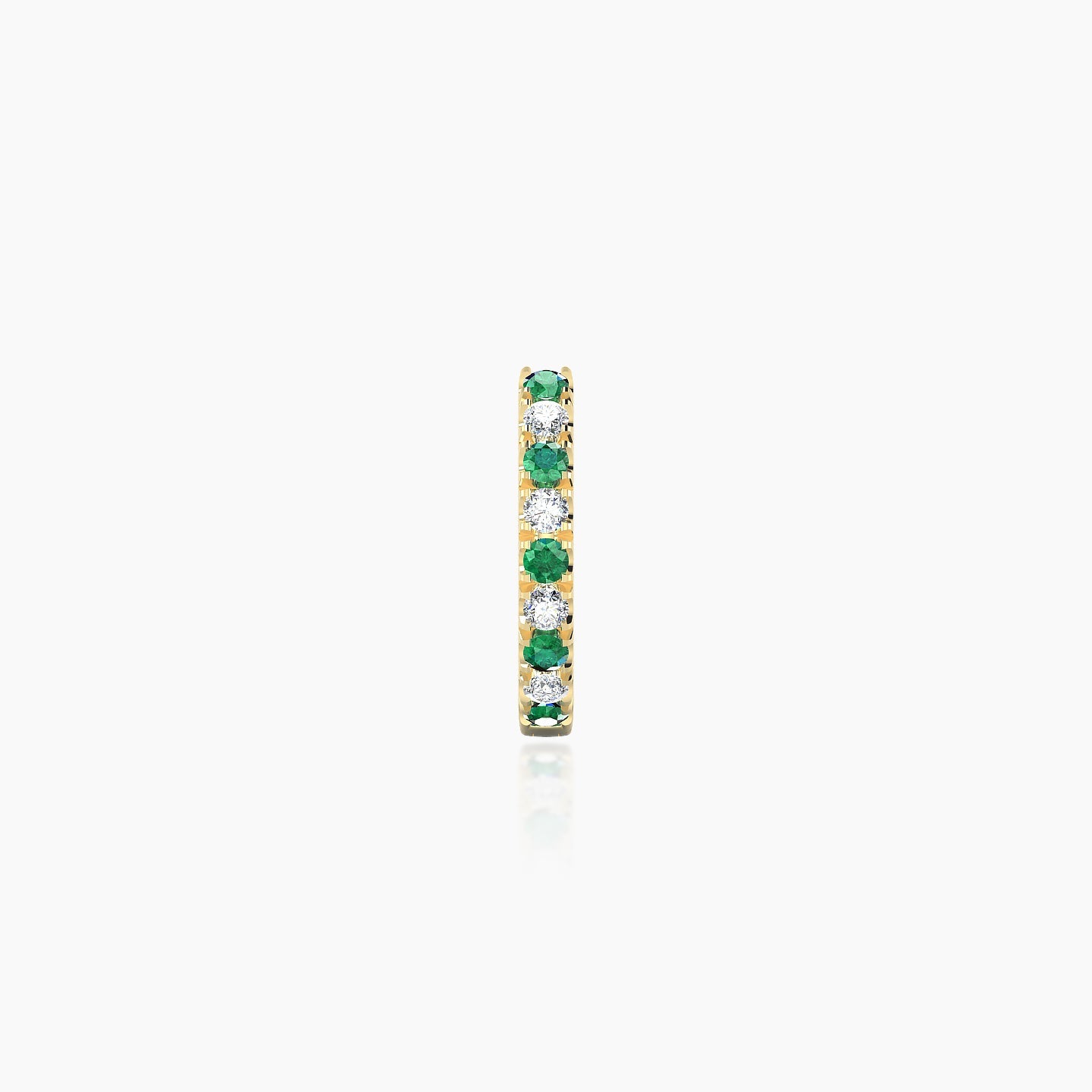 Terra | 18k Yellow Gold 6.5 mm Emerald & Diamond Hoop Piercing